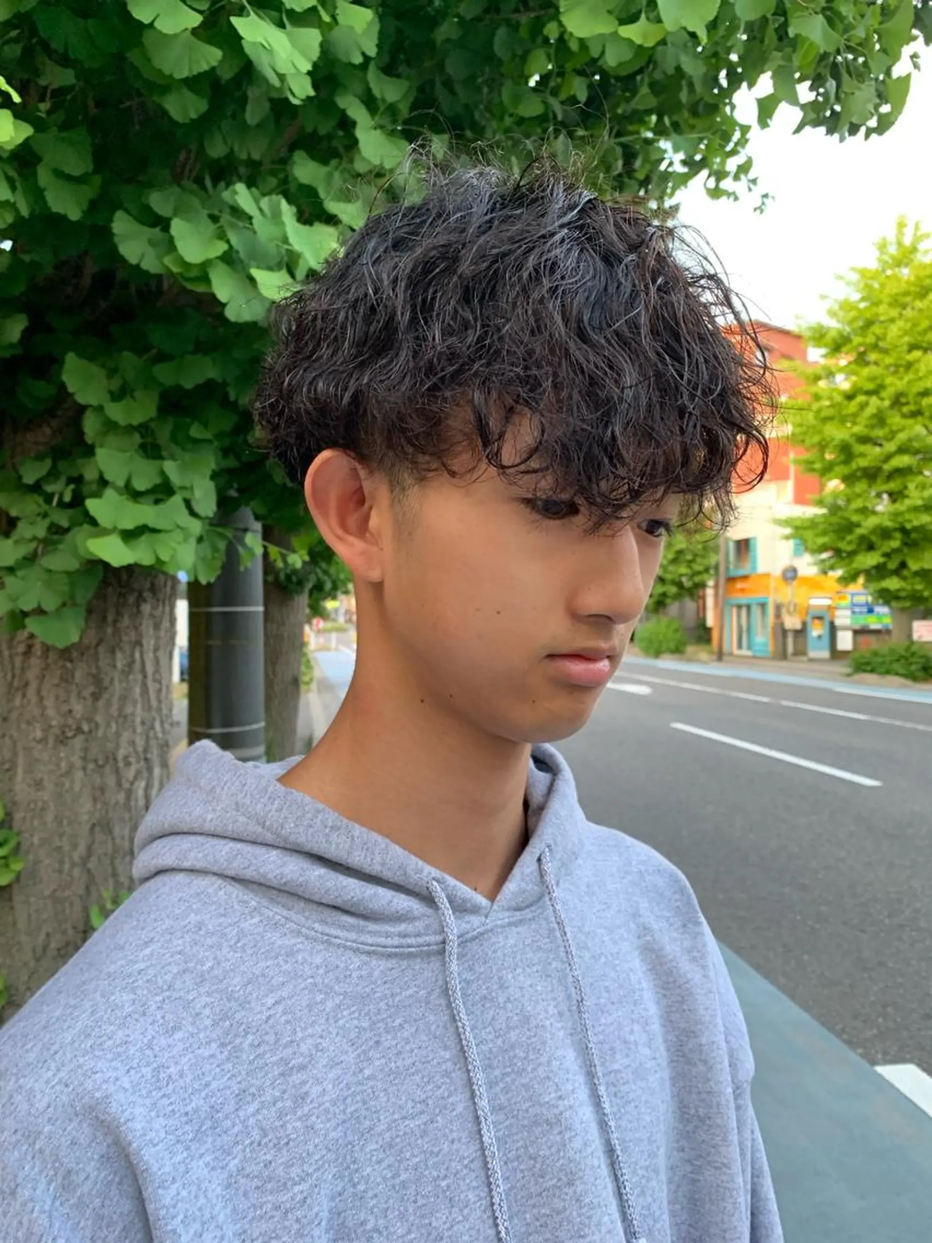 ミディアム パーマ メンズ カット パーマ 宮嶋 勇輔のヘアスタイル