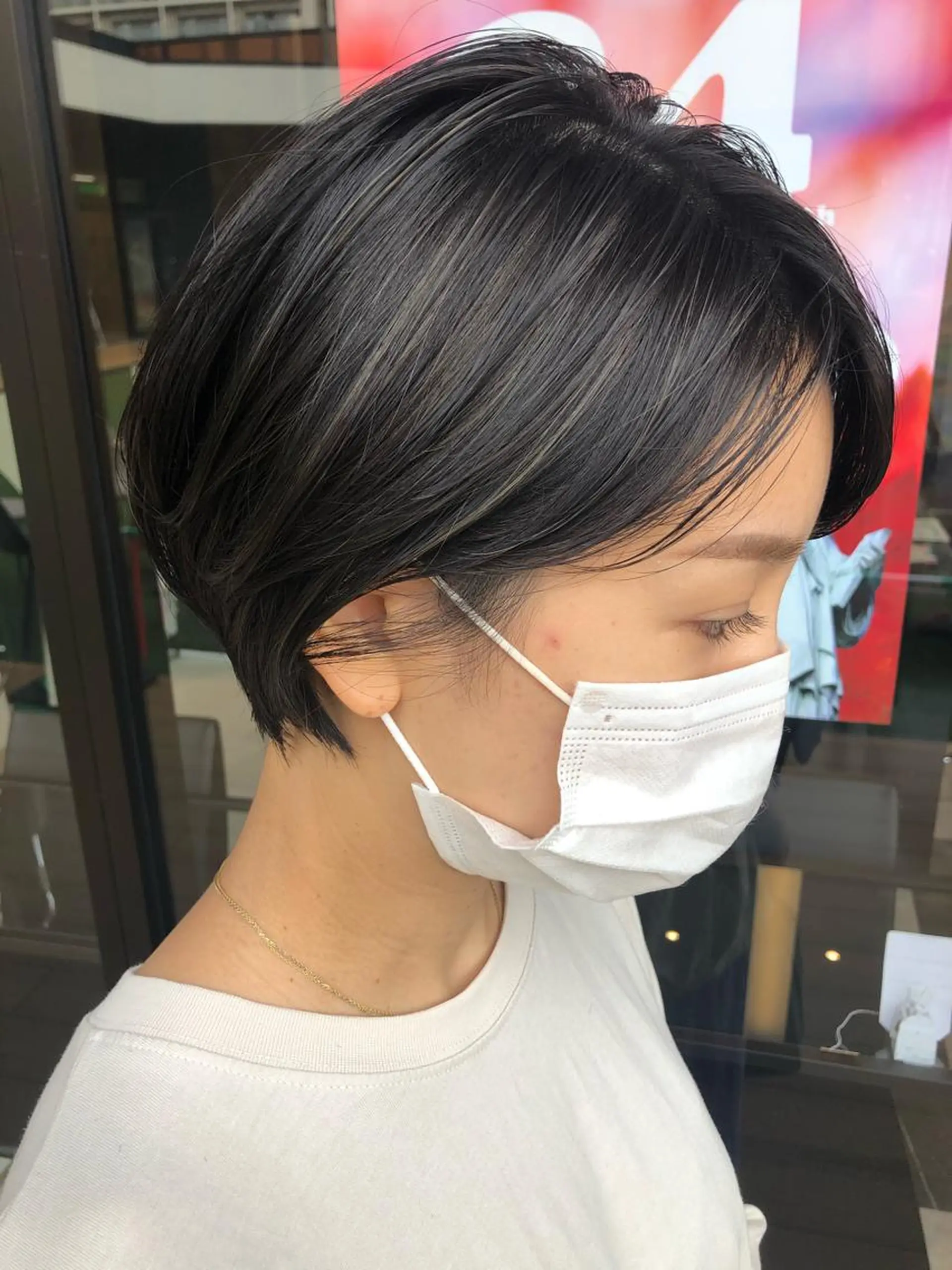 ショート カラー ショートボブ ハイライトカラー ボブ ハイライト ショートヘア メンズヘア特化 崎田 成人のヘアスタイル