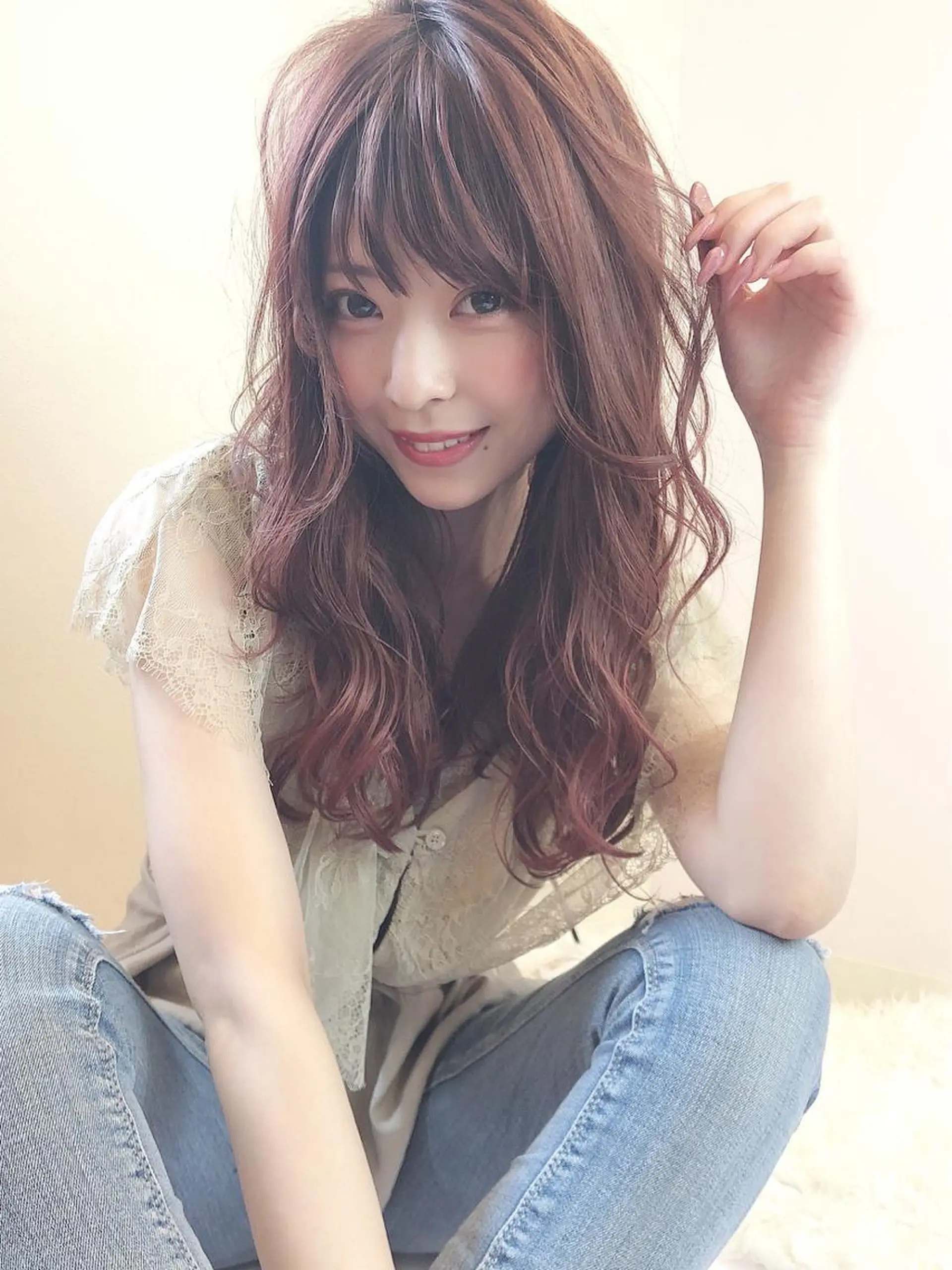 ロング カット ヘアカラー トリートメント 具志 正太のヘアスタイル