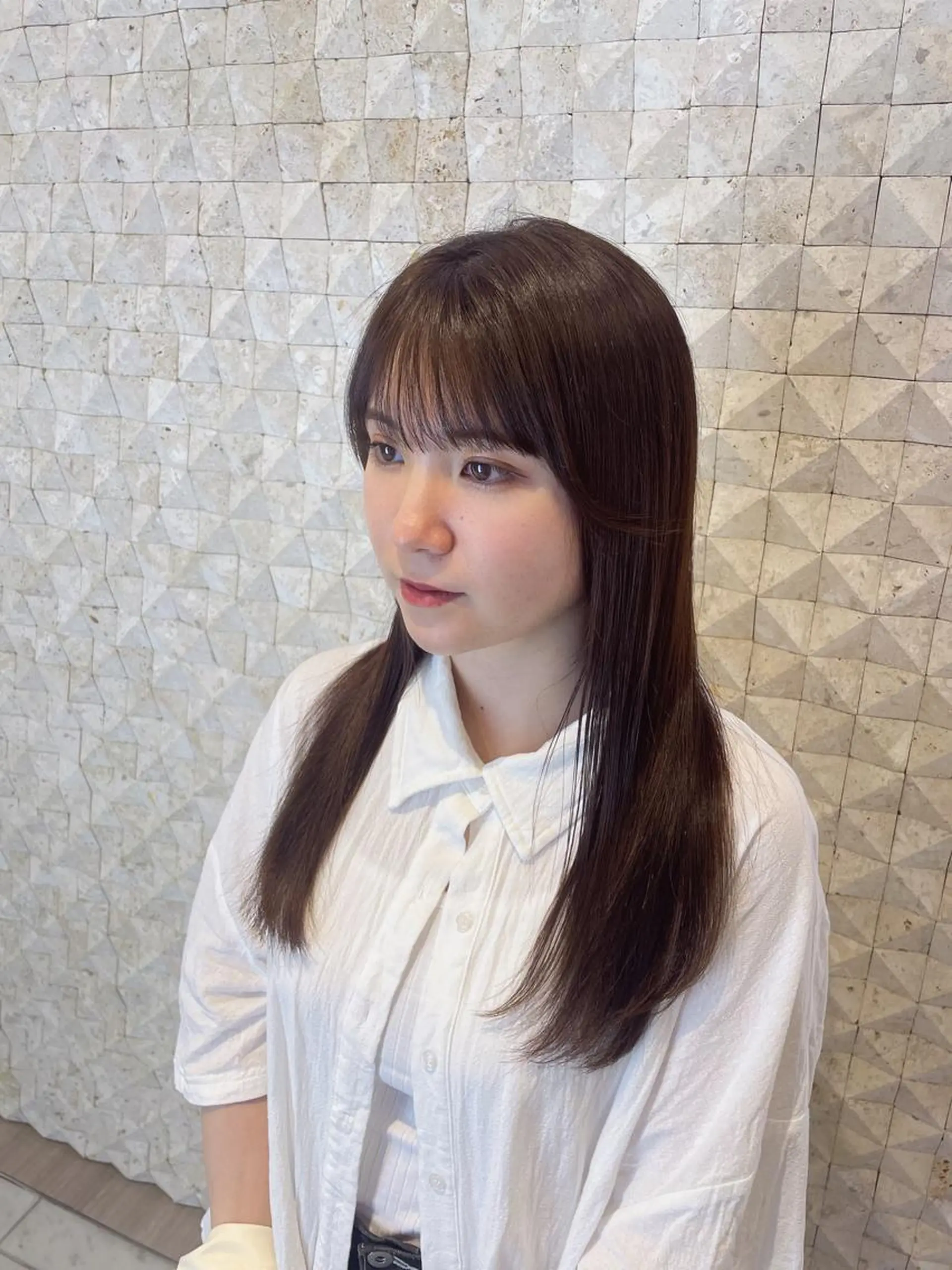 ロング パーマ 酸性ストレート ストレートパーマ ラティアンヌイグレック所属・豊中/髪質改善/ レイヤーカットミヅキのヘアスタイル