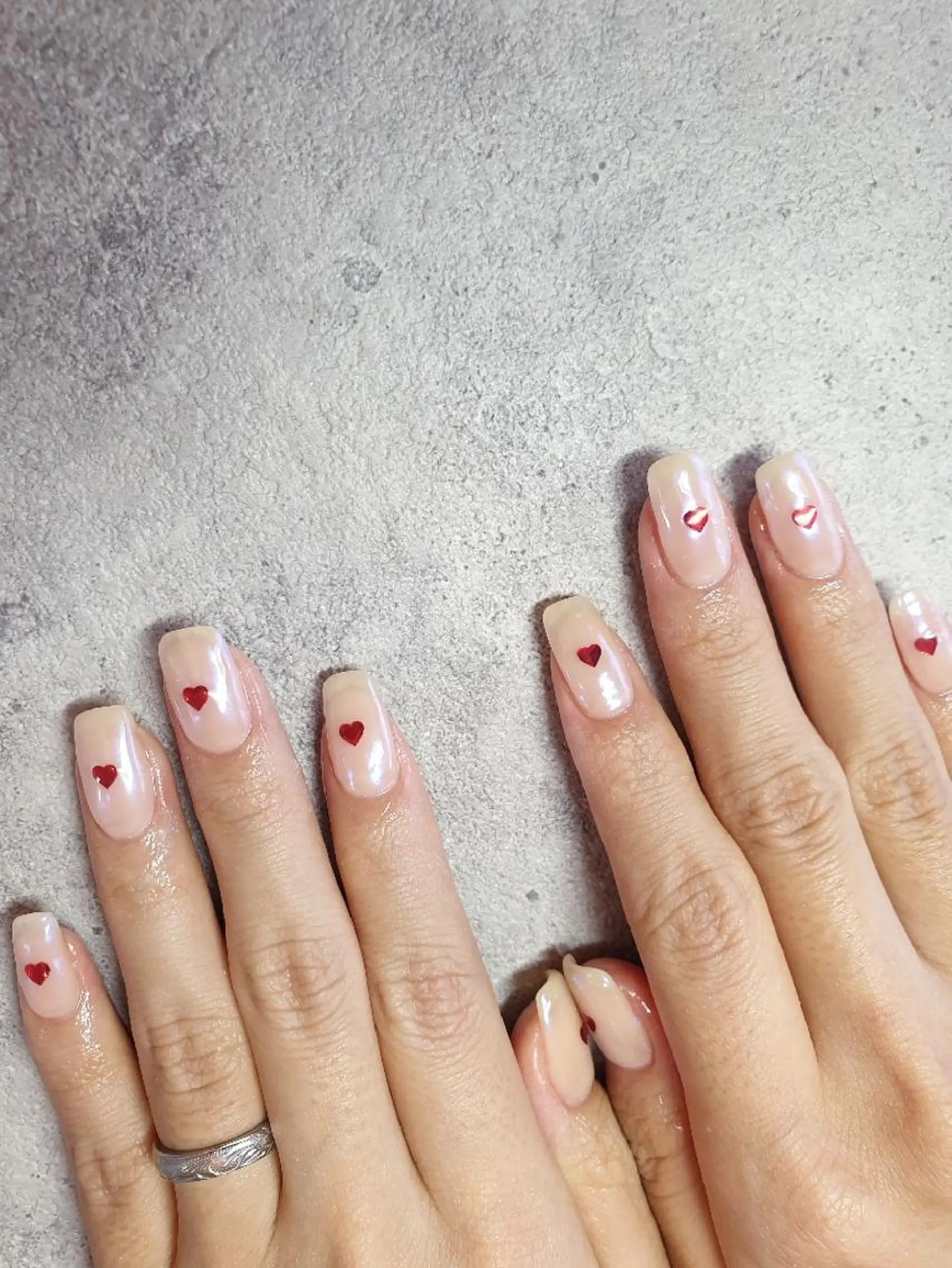 ネイル 韓国ネイル ニュアンスネイル シンプルネイル 夏ネイル 3dパーツ/流行り 👧shushu❤️のネイルデザイン