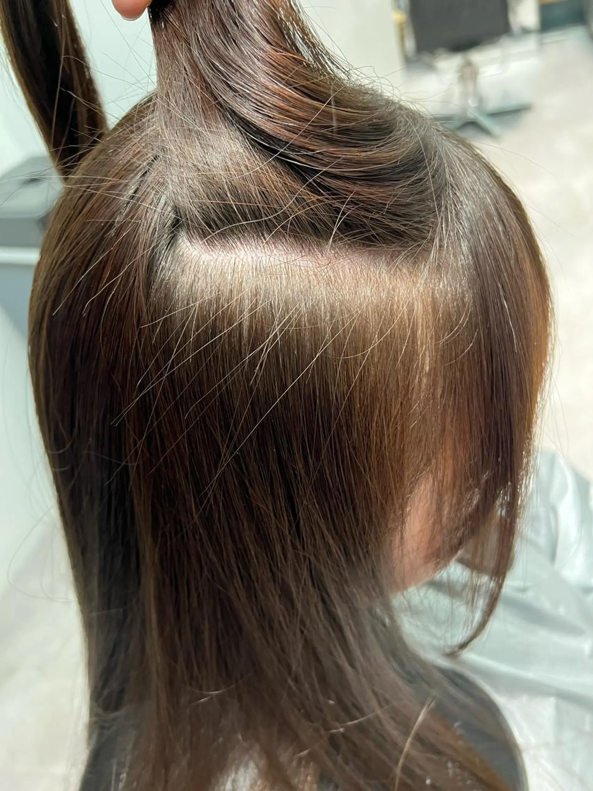 ロング パーマ 顔周りカット 堀江 /木下椋麻のヘアスタイル