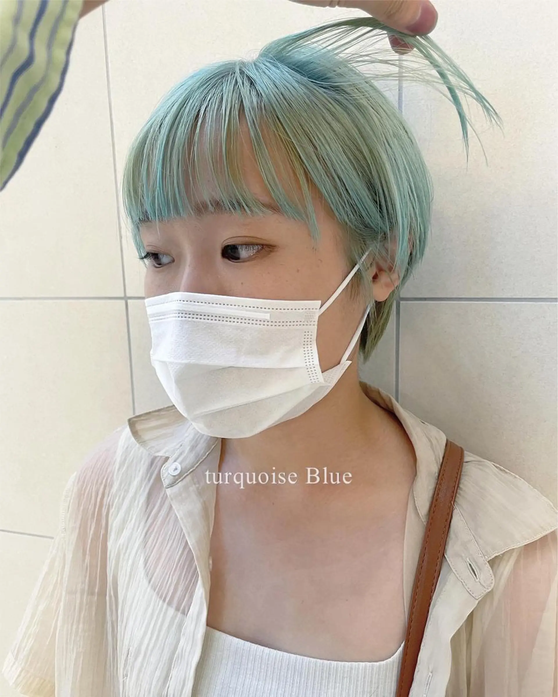 ショート カラー ブリーチ ケアブリーチ/ エクステ/レイヤーのヘアスタイル