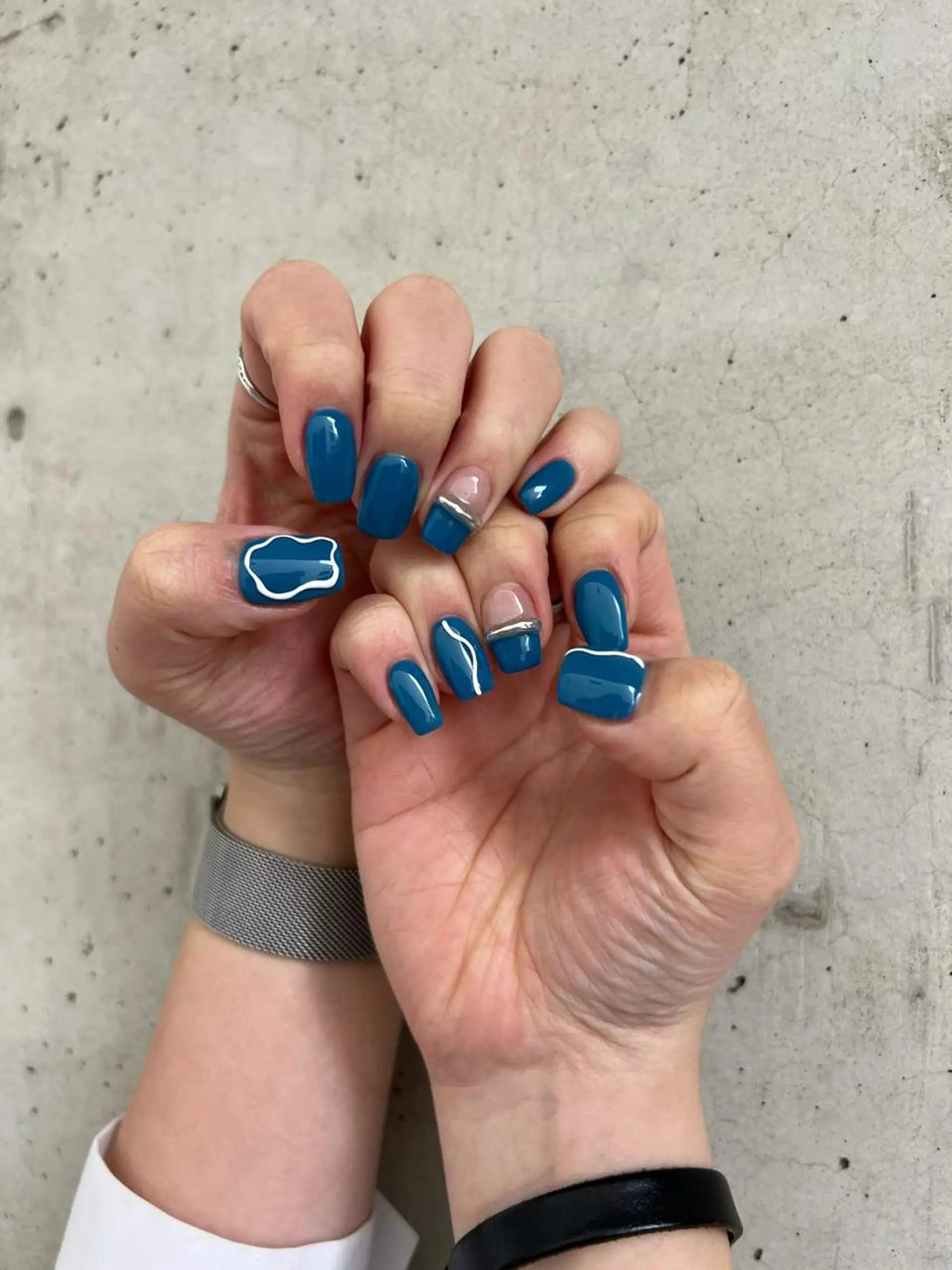 ネイル ブルー 持ち込み ニュアンスネイル Charme. NOBUKOのネイルデザイン