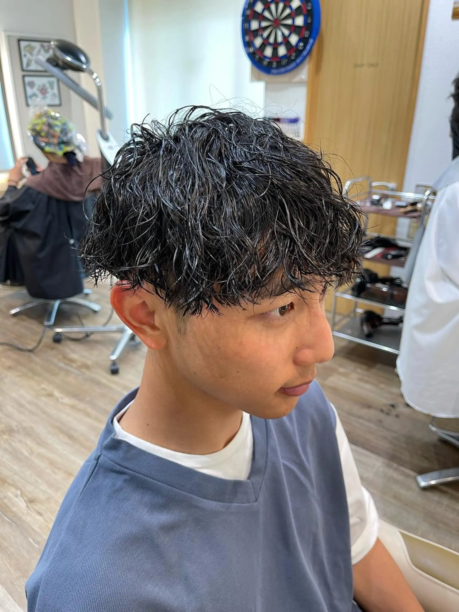 ミディアム パーマ メンズ カット メンズパーマ 北原寿樹のヘアスタイル