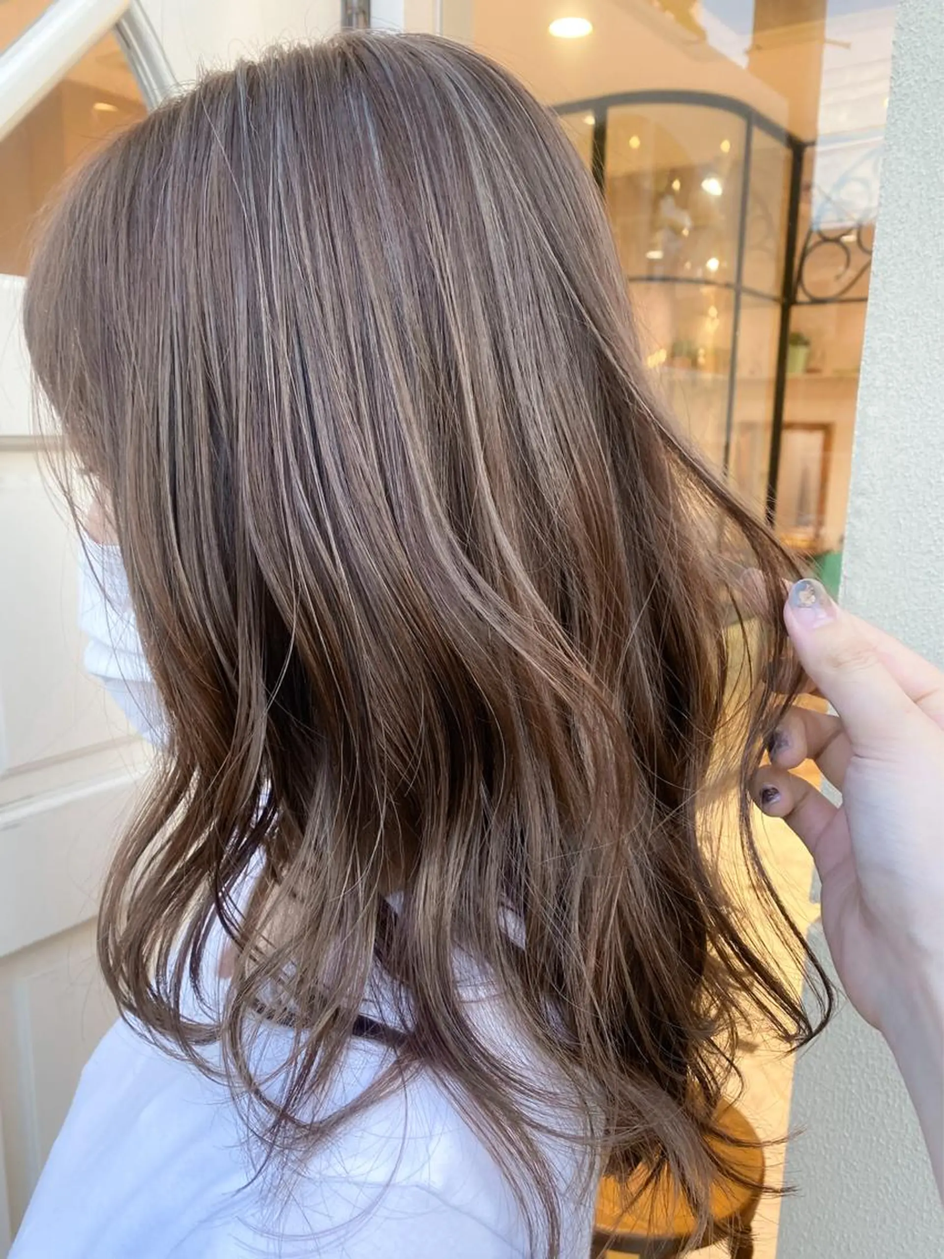 セミロング カラー ハイライトカラー ハイライト 韓国ヘア♡おくれ毛♡ ボブ♡sayakaのヘアスタイル