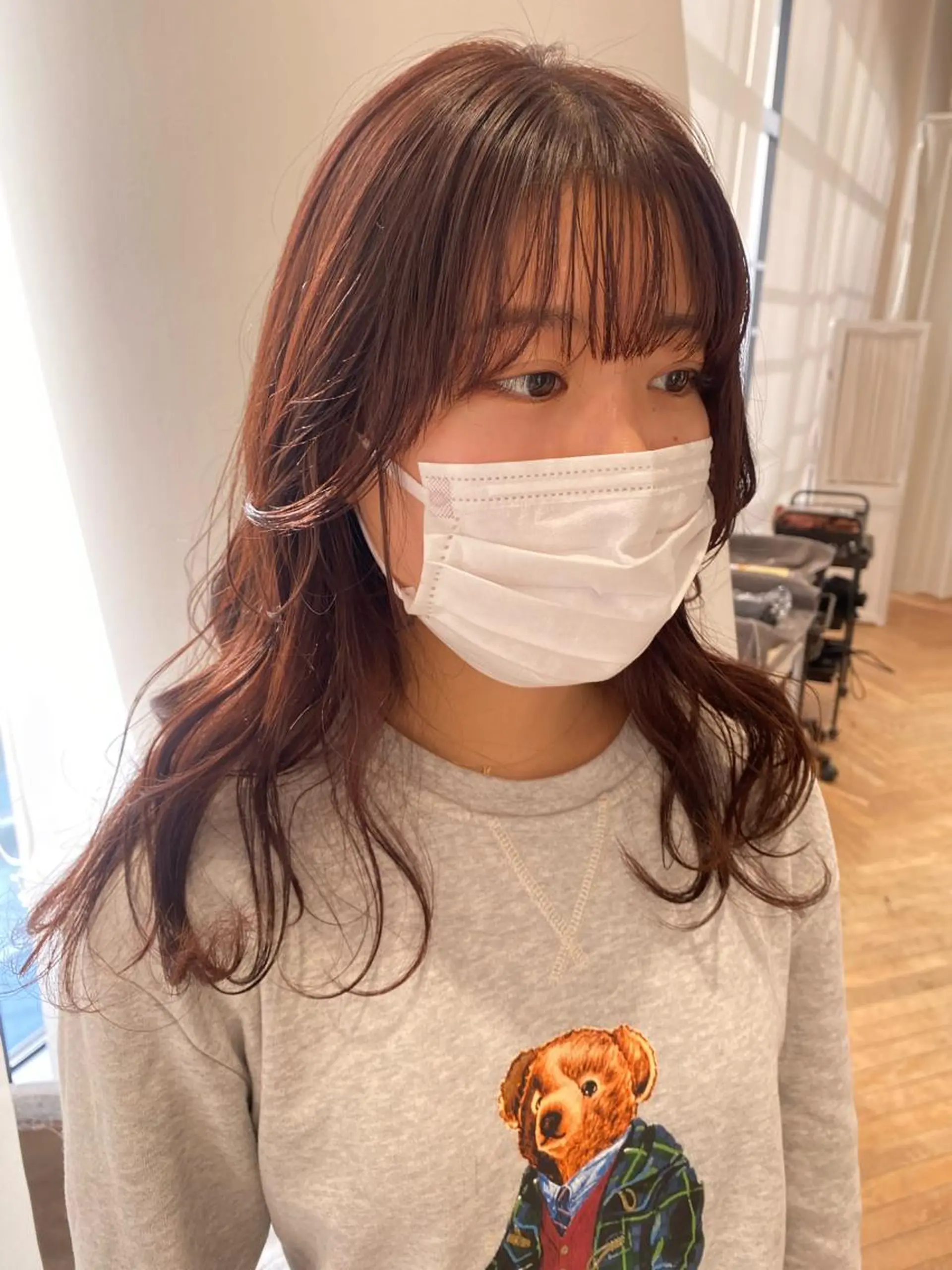 ロング カラー ブラウンカラー オレンジ オレンジブラウン 増井 彩乃のヘアスタイル