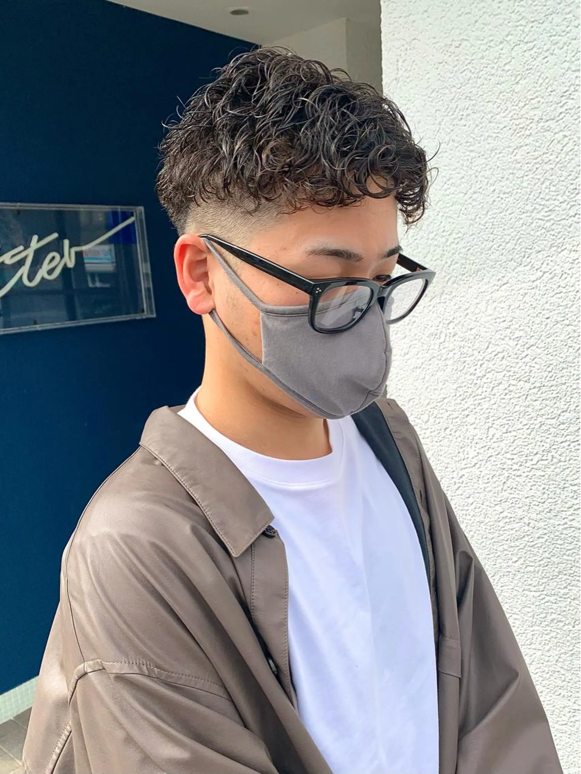 ショート パーマ ヘアアレンジ メンズ フェードカット メンズパーマ スキンフェード 刈り上げ スパイラルパーマ men’s salon NOA solte. 【メンズサロン ノアソルテ】所属・メンズパーマ職人 加藤 弘貴のヘアスタイル