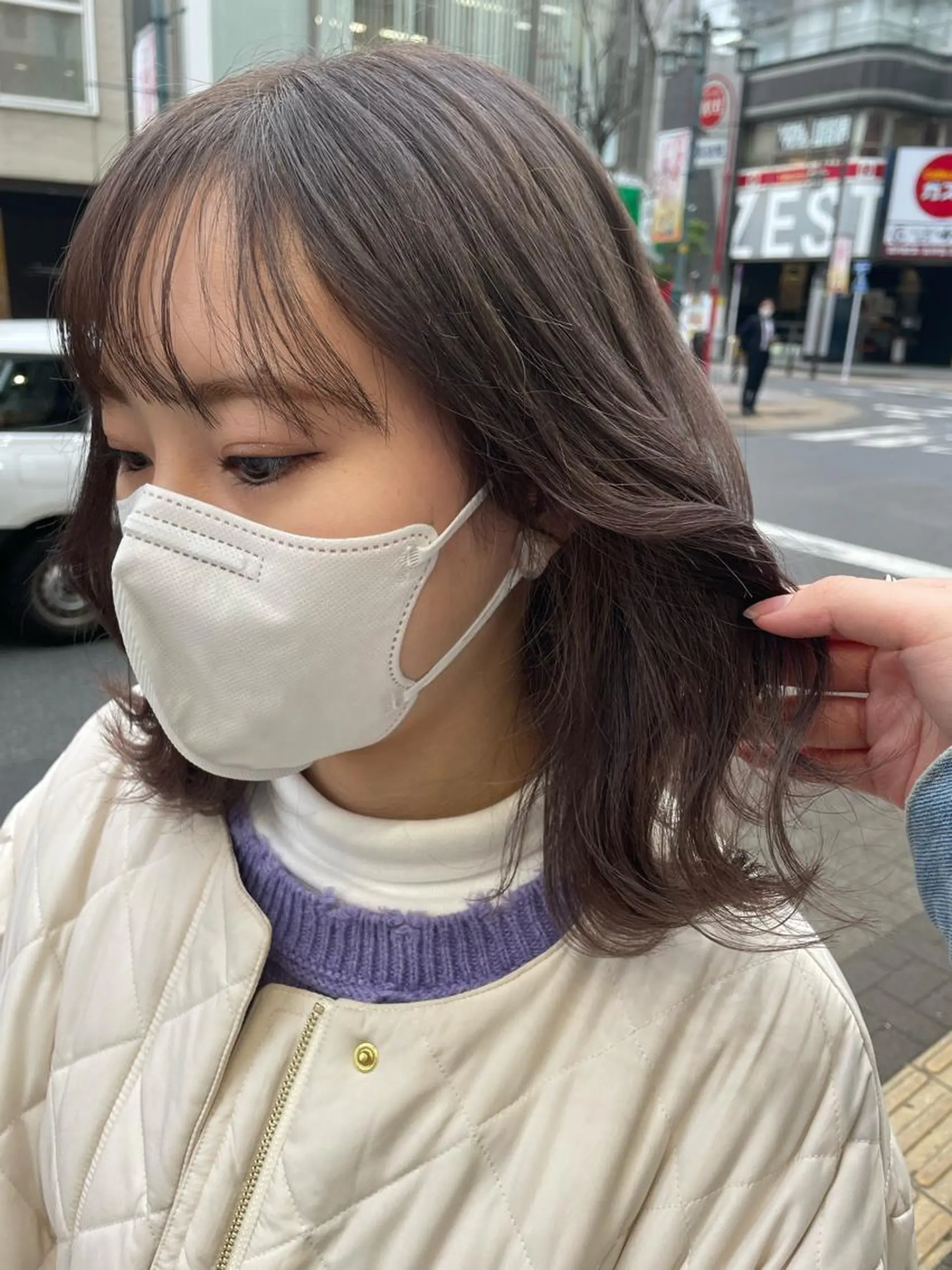 カラー ブリーチ グレージュ ハイトーンカラー ラベンダーカラー ラベンダーグレージュ カット ヘアカラー トリートメント 韓国ヘア🦋 MIYUのヘアスタイル