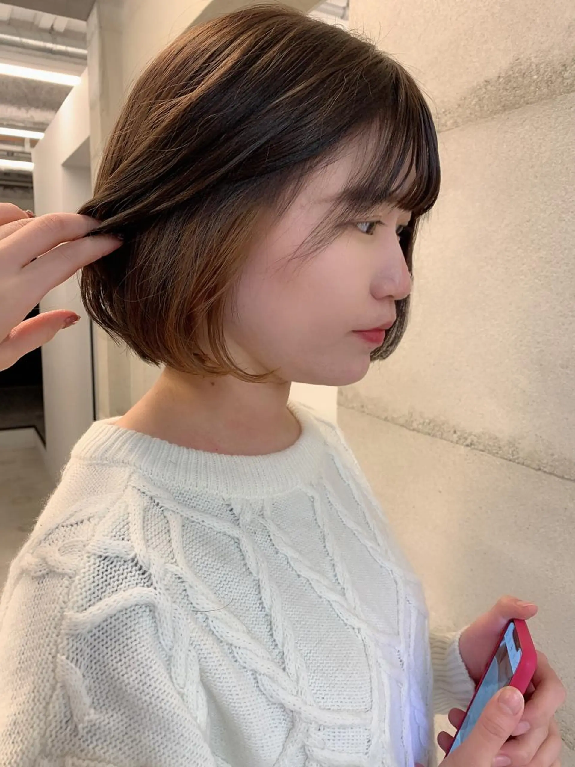 ミディアム カラー 透明感/オリーブ/ グレージュ/YUKAのヘアスタイル