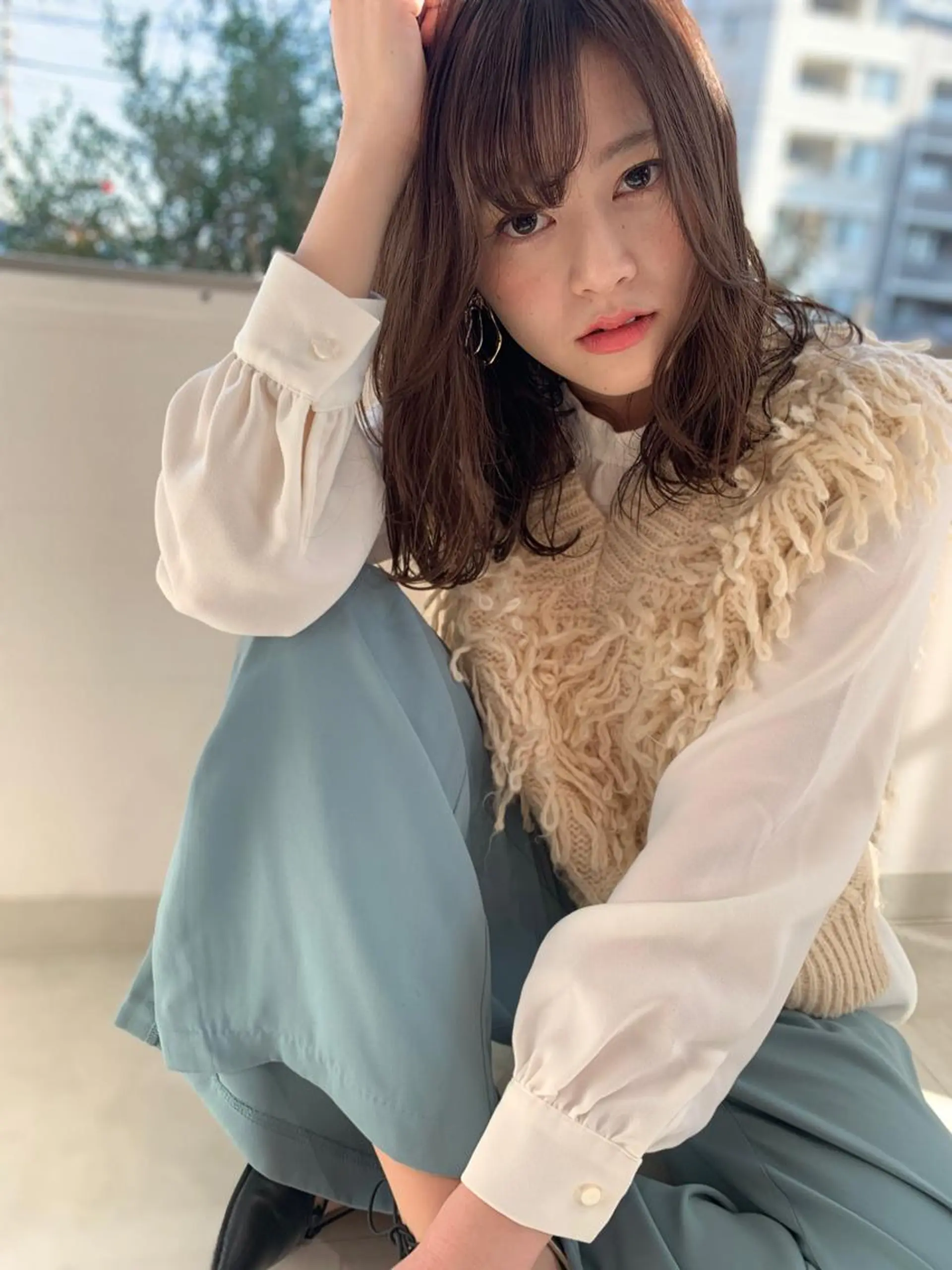 セミロング ホラオク カナエのヘアスタイル