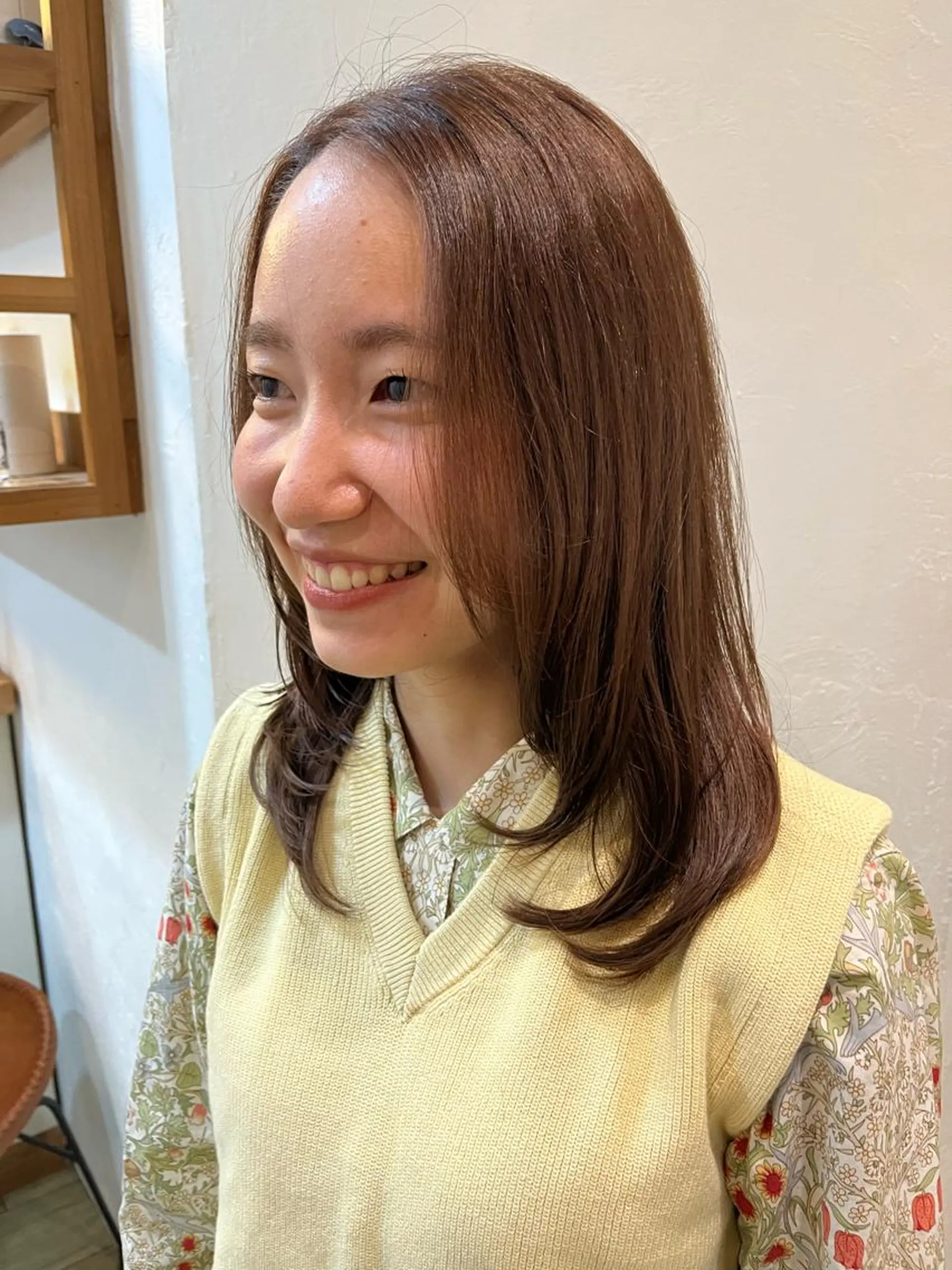 セミロング カラー パーマ ヘアアレンジ メンズ レイヤーカット GO TODAY シェアサロン 表参道Flos店所属・nishi fuyumiのヘアスタイル