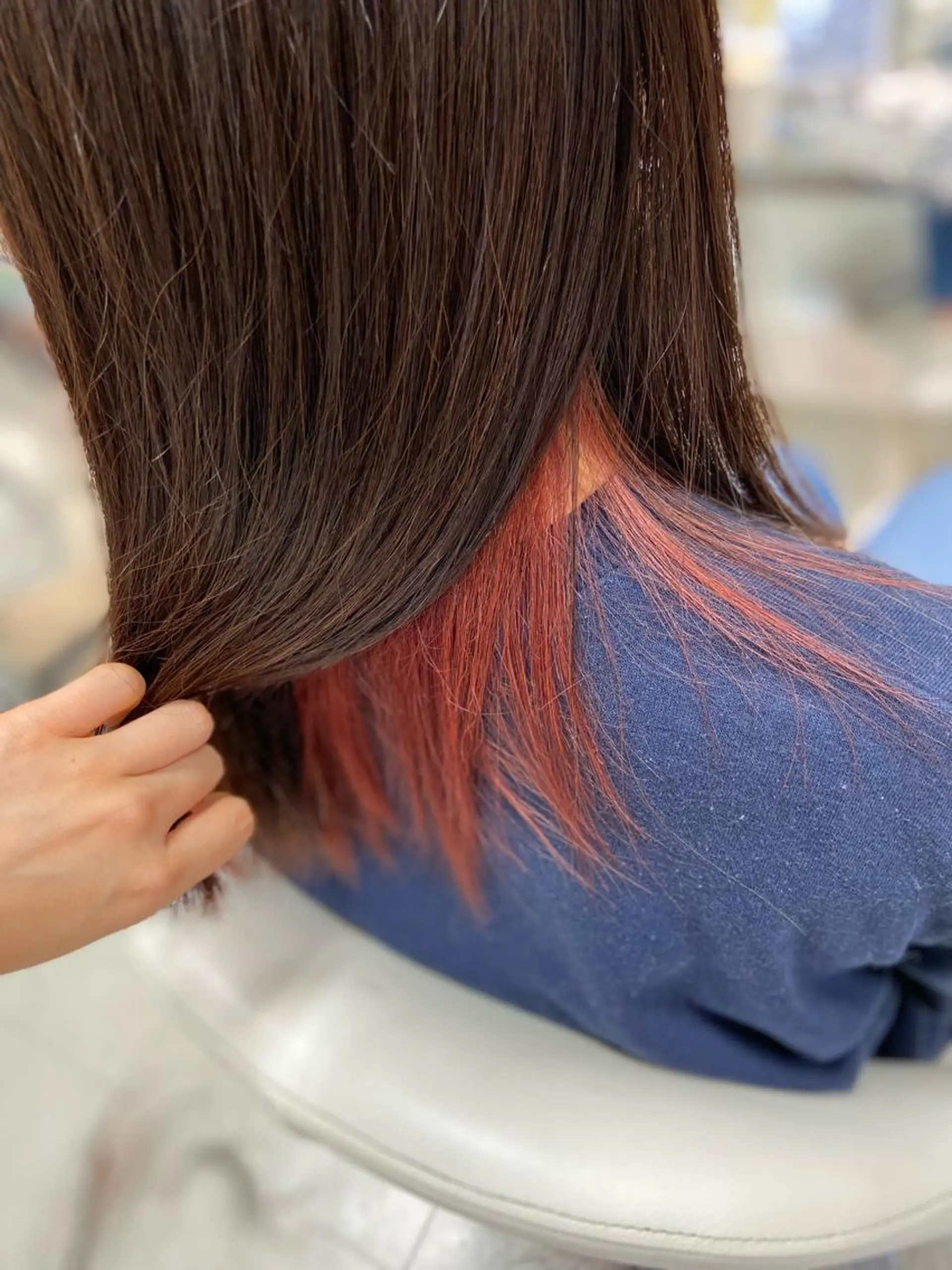 ミディアム カラー ブリーチ インナーカラー ピンクカラー ヘアカラー 菊地 美憂のヘアスタイル