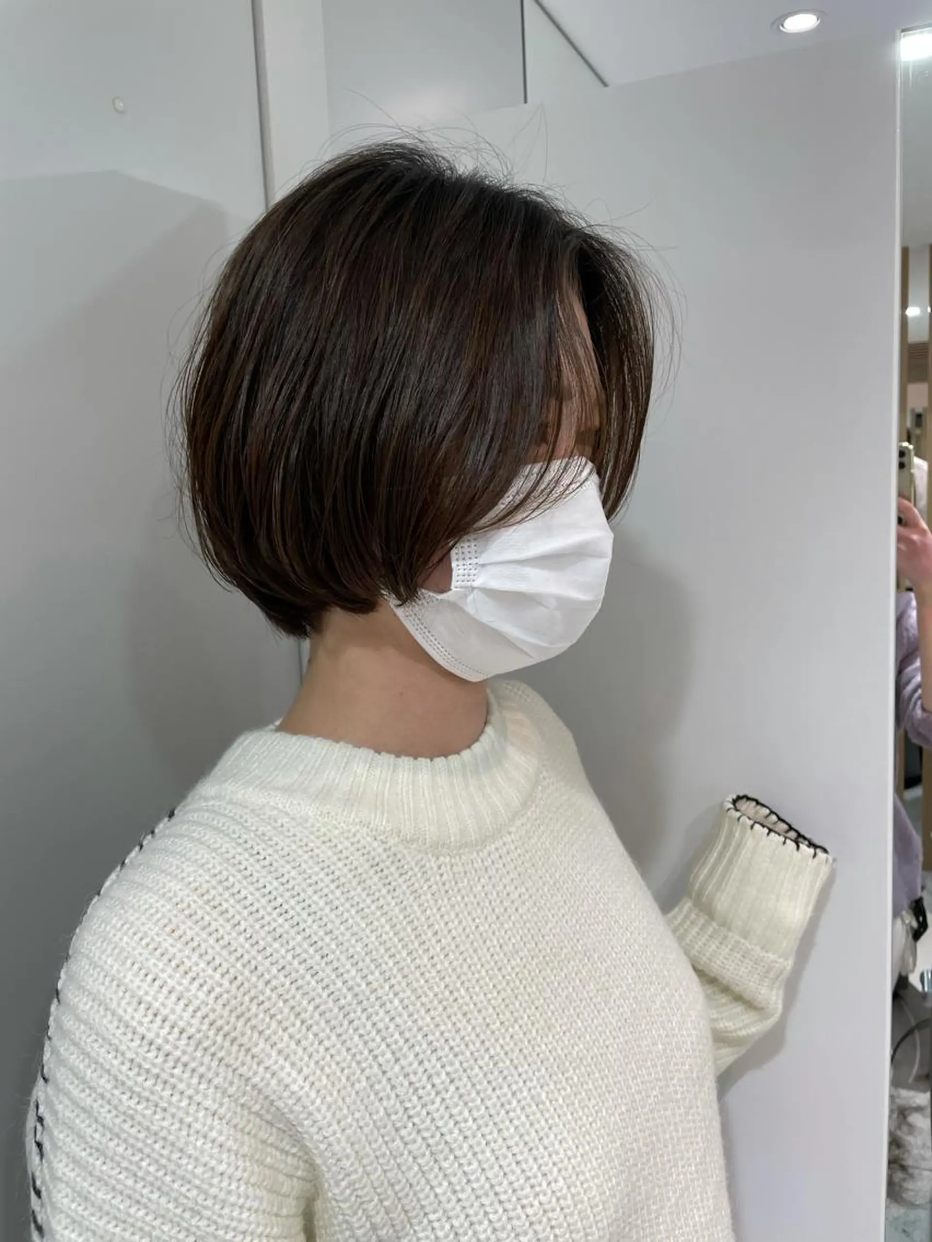 ショート パーマ 韓国風ヘア ショートヘア 太田ありさ クリーミーヘアカラーのヘアスタイル