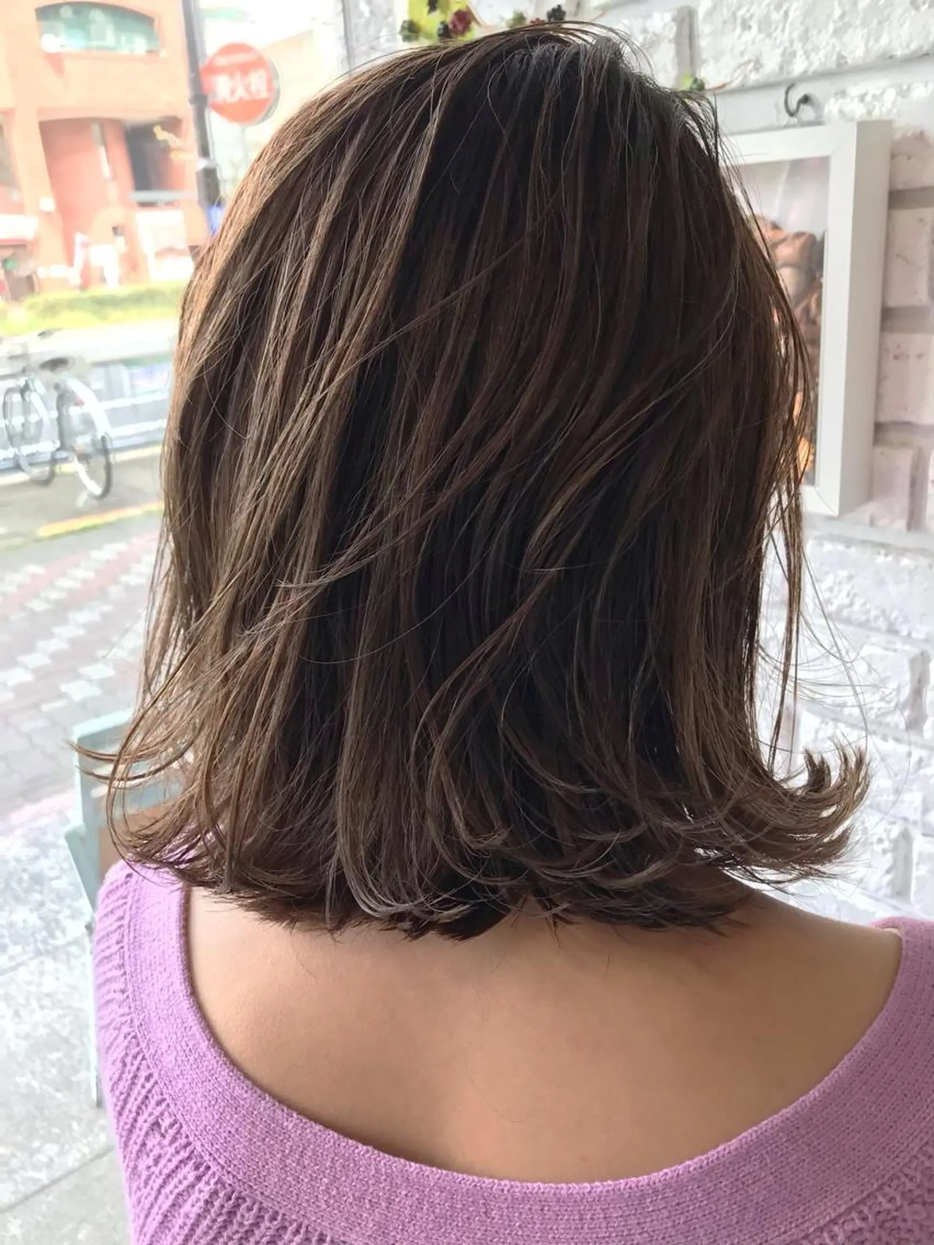 ミディアム カラー グレージュ ラベンダーカラー ラベンダーグレージュ ラベンダーグレー カット ヘアカラー トリートメント 日比 貴大/ minim hairのヘアスタイル