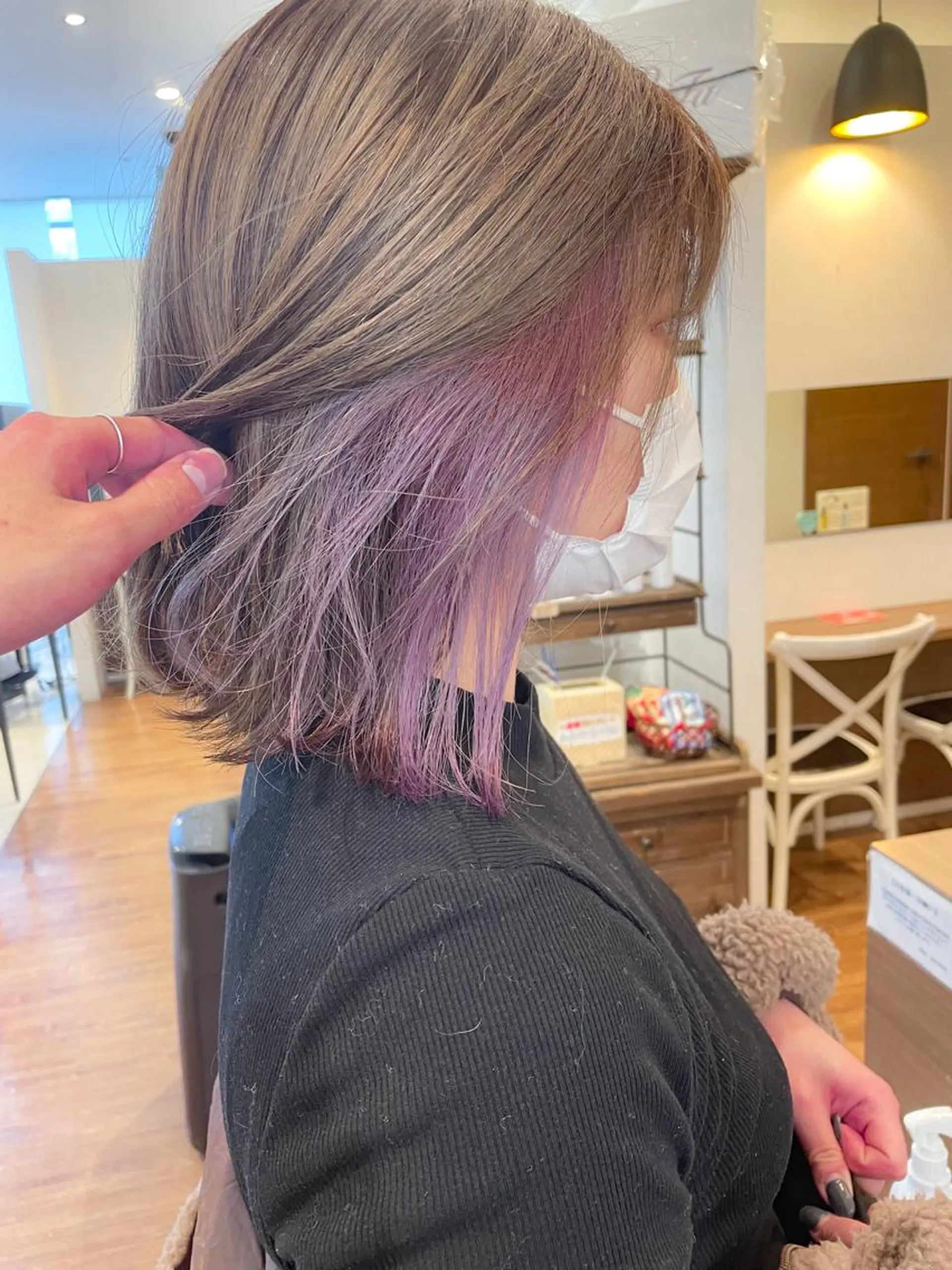 ミディアム カラー ピンクカラー ヘアカラー 髪質改善/ブリーチ 田代 龍我のヘアスタイル