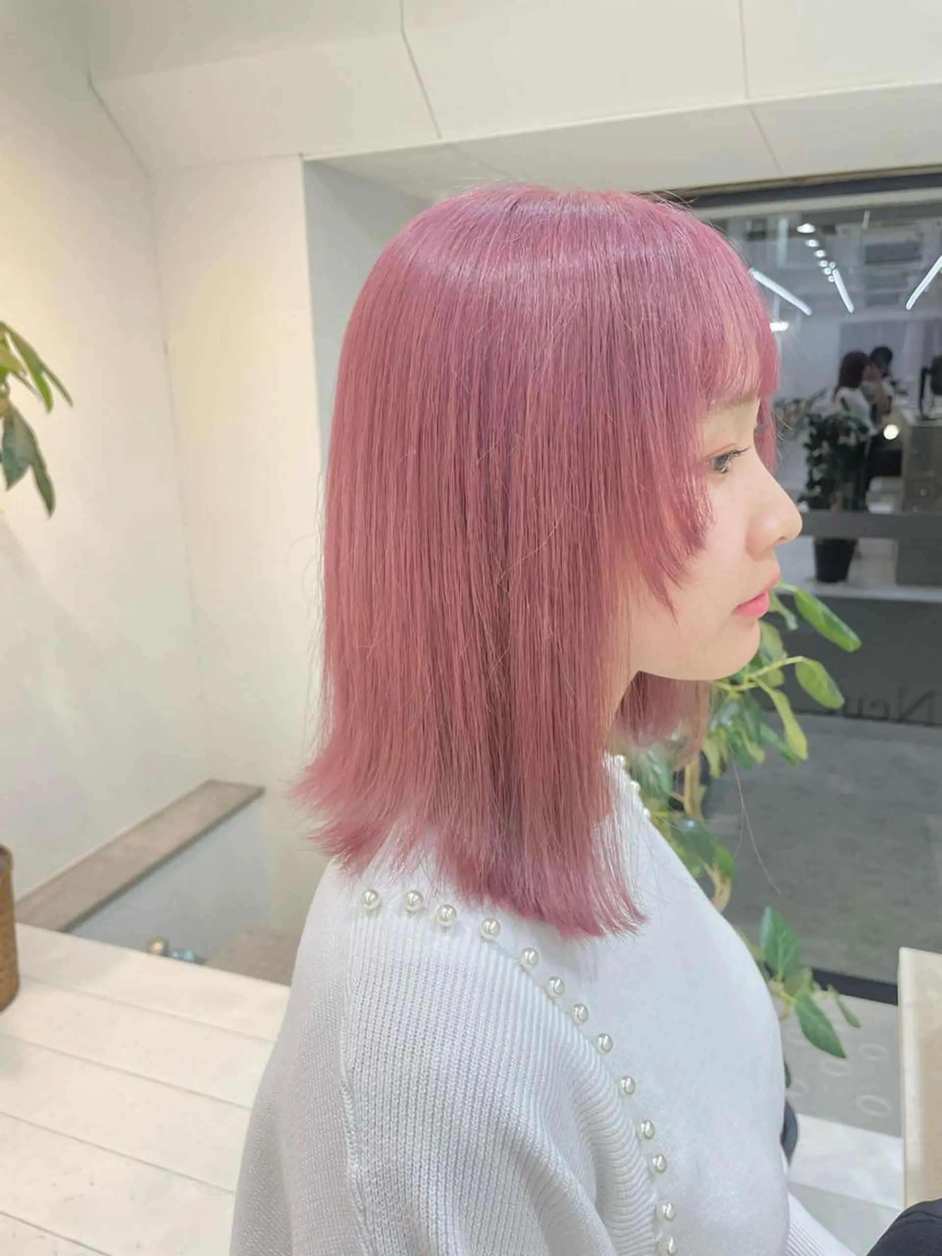 ミディアム カラー ブリーチ ピンクカラー ✅ケアブリーチ✅ トヨオカ ノブヒデのヘアスタイル