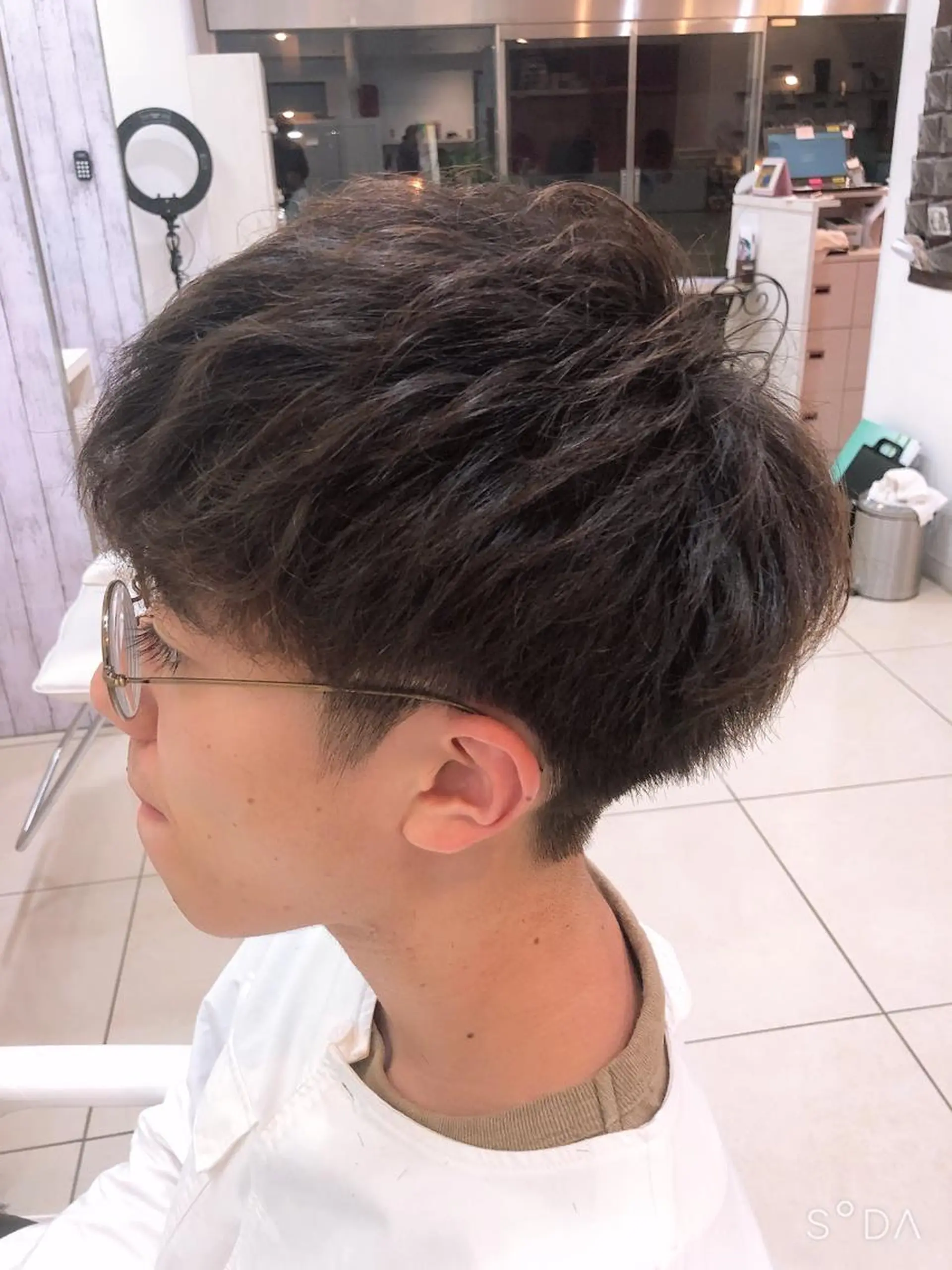 ショート パーマ メンズ 髪質改善× ハイライト溝江のヘアスタイル