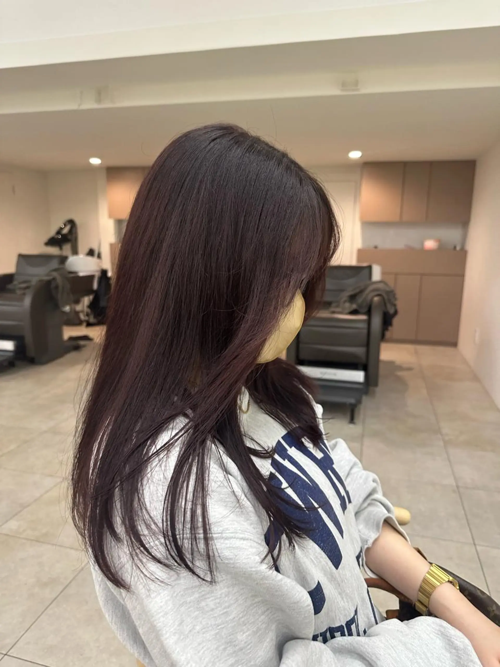 カラー ブラウンカラー レッドカラー 林 莉央のヘアスタイル