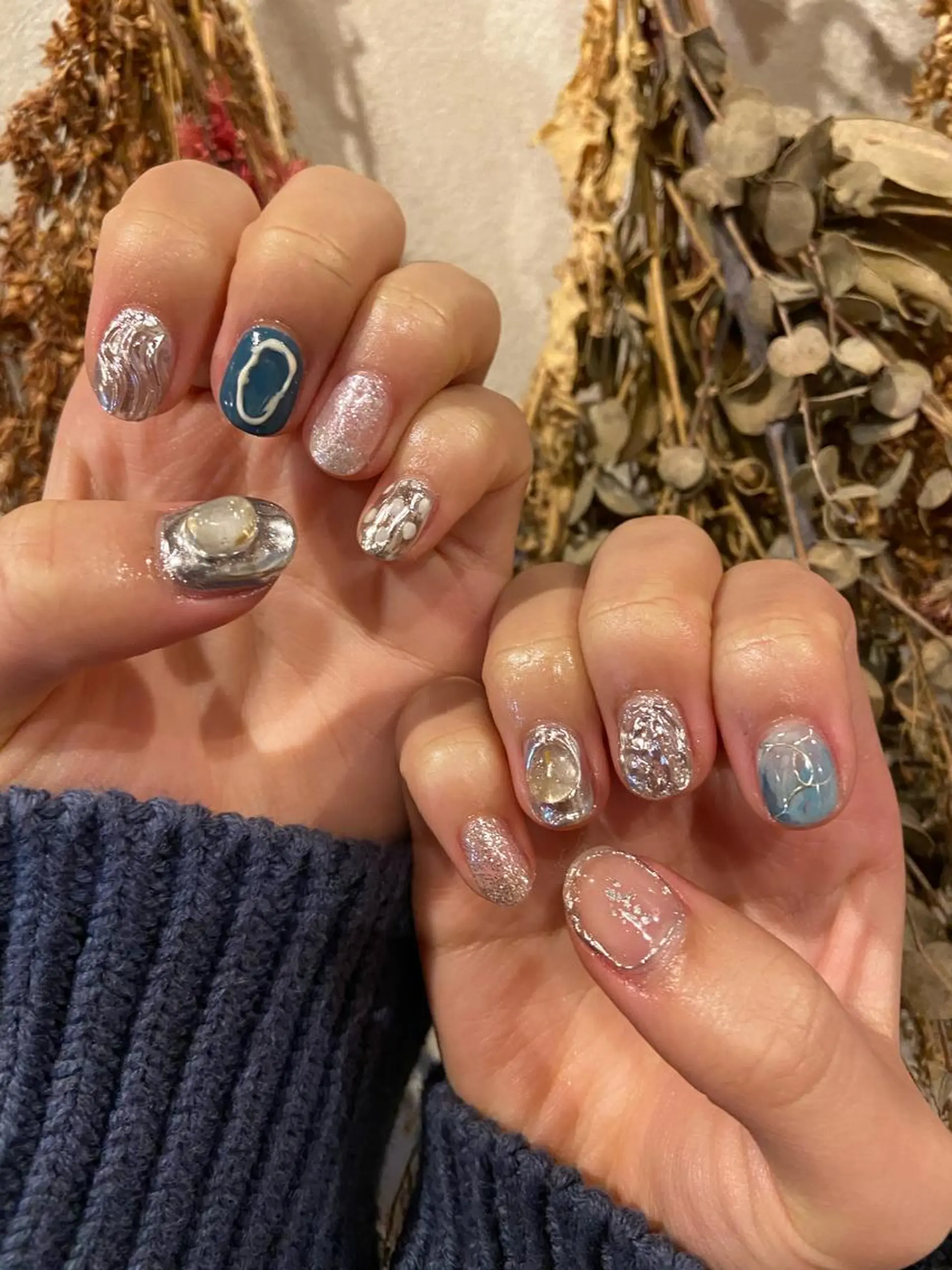 ネイル アートネイル ミラーネイル ニュアンスネイル ショートネイル . unffのネイルデザイン