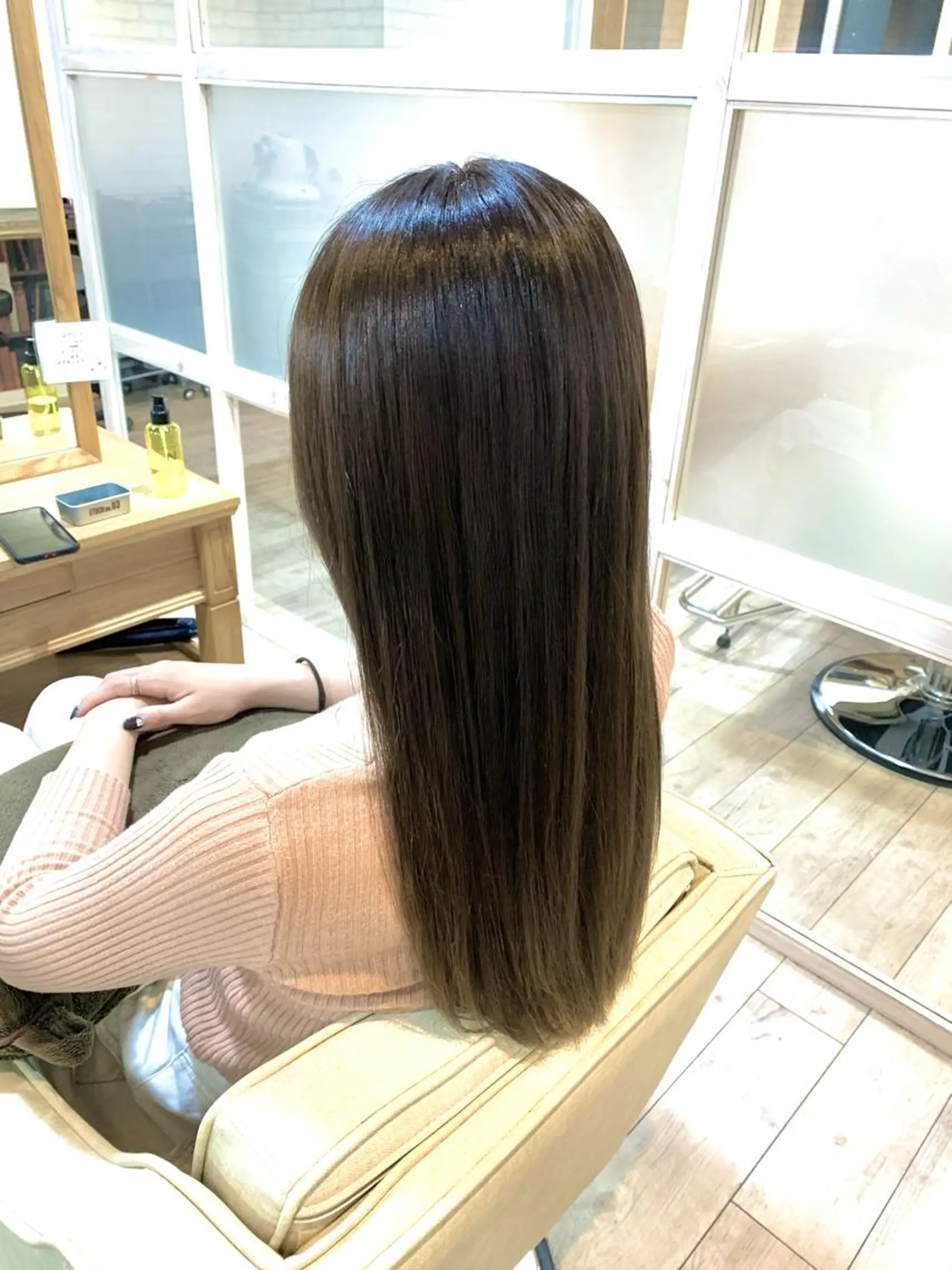 ロング カラー イルミナカラー ロング 縮毛矯正 カット ヘアカラー 縮毛矯正 トリートメント 🏆蔵前個室 美容院🏆　大川月央のヘアスタイル