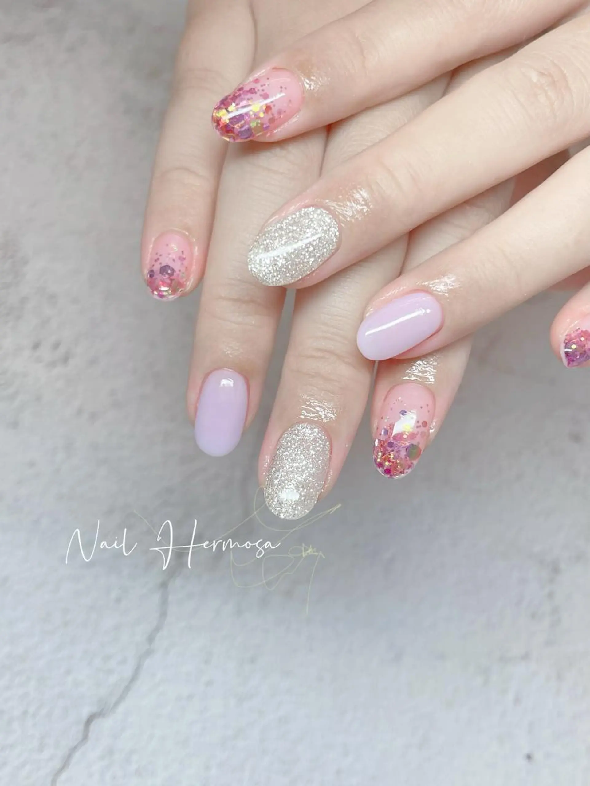 ネイル 桜ネイル 長さ出し フラッシュネイル フラワーネイル フットネイル ハンドネイル ネイル エルモサのネイルデザイン