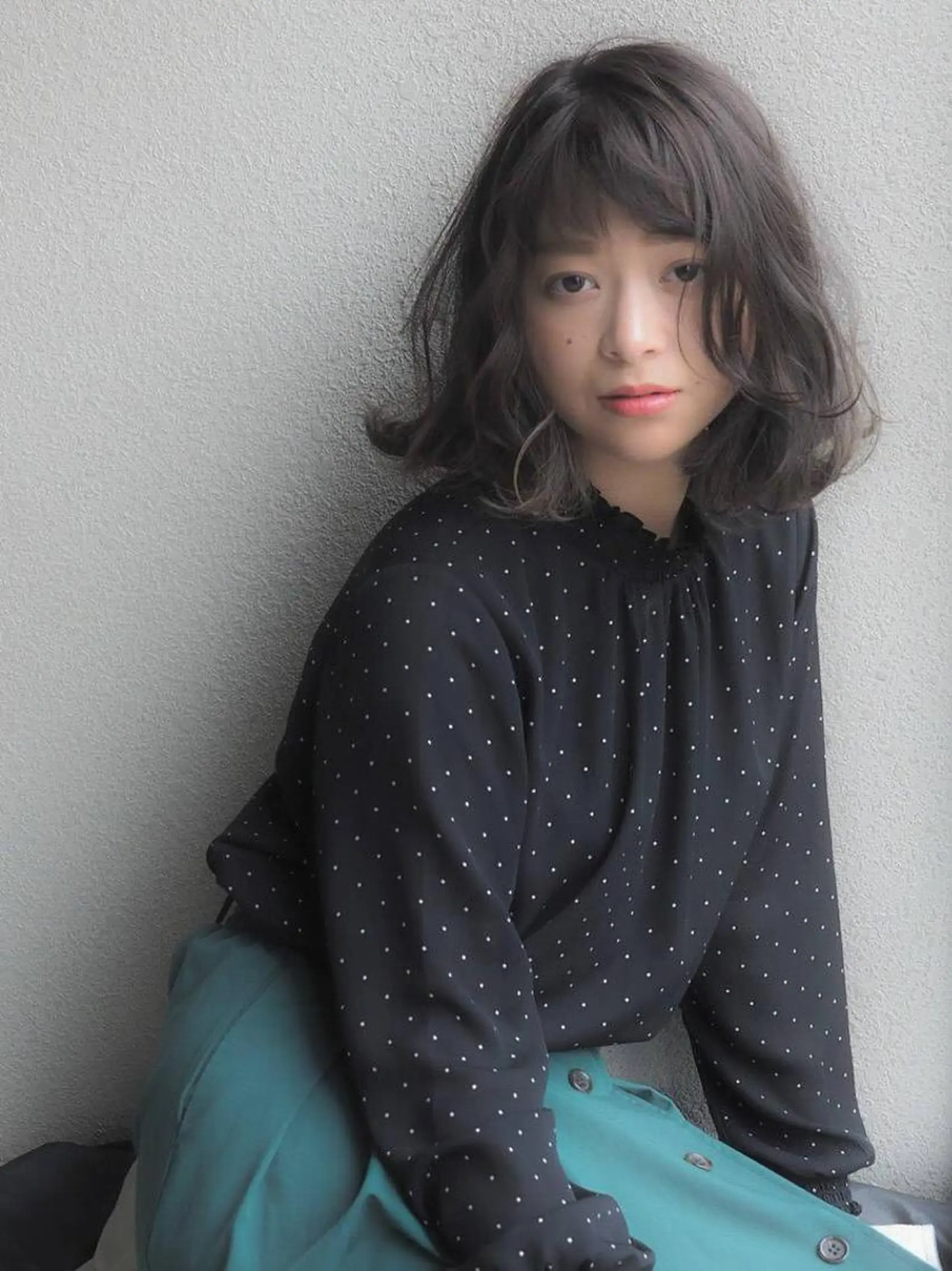 ミディアム カラー カット ヘアカラー トリートメント SHE. hairdesignのヘアスタイル