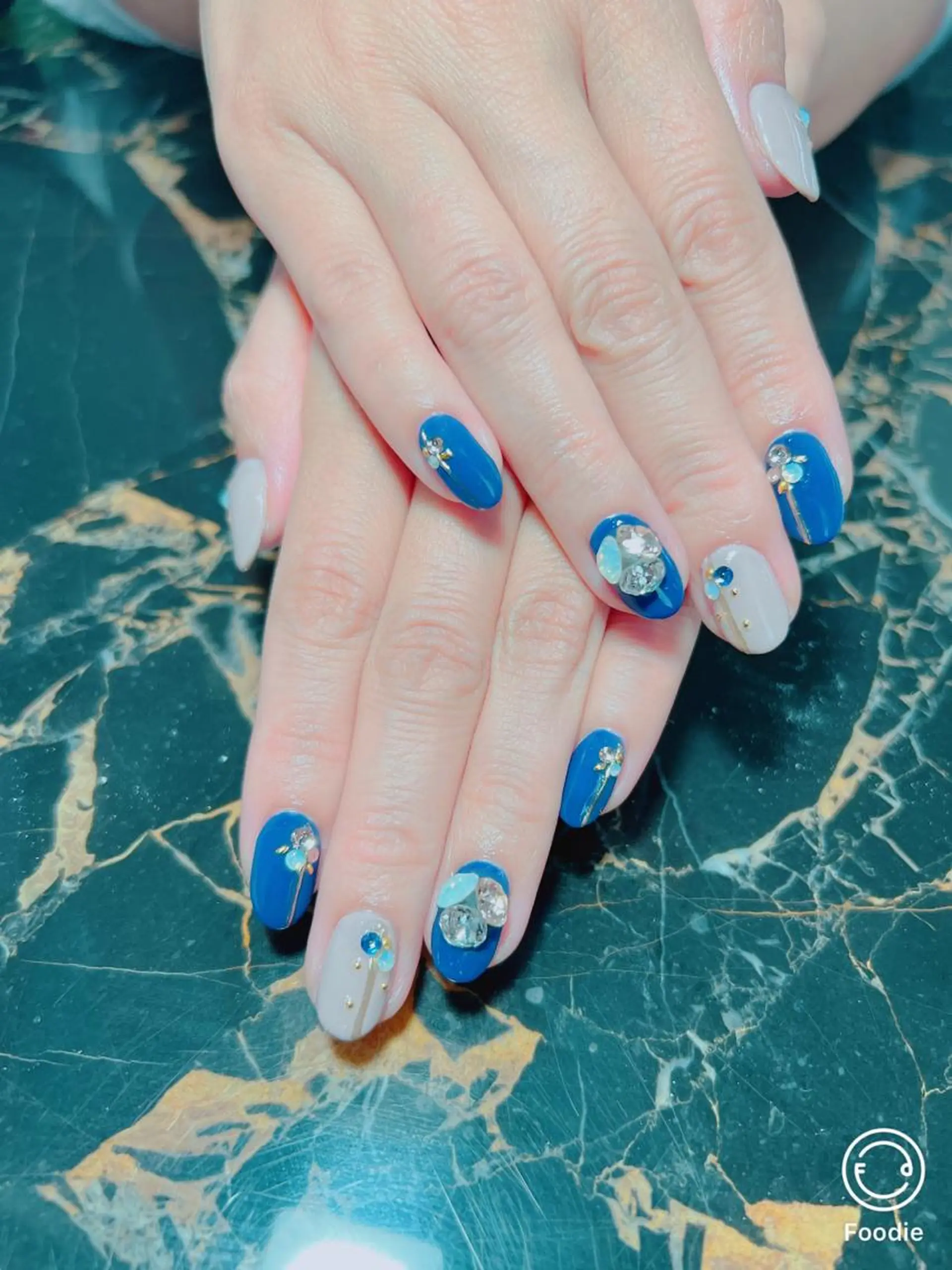 ネイル 持ち込み ネイビー ハンドネイル たきぐち みちこのネイルデザイン