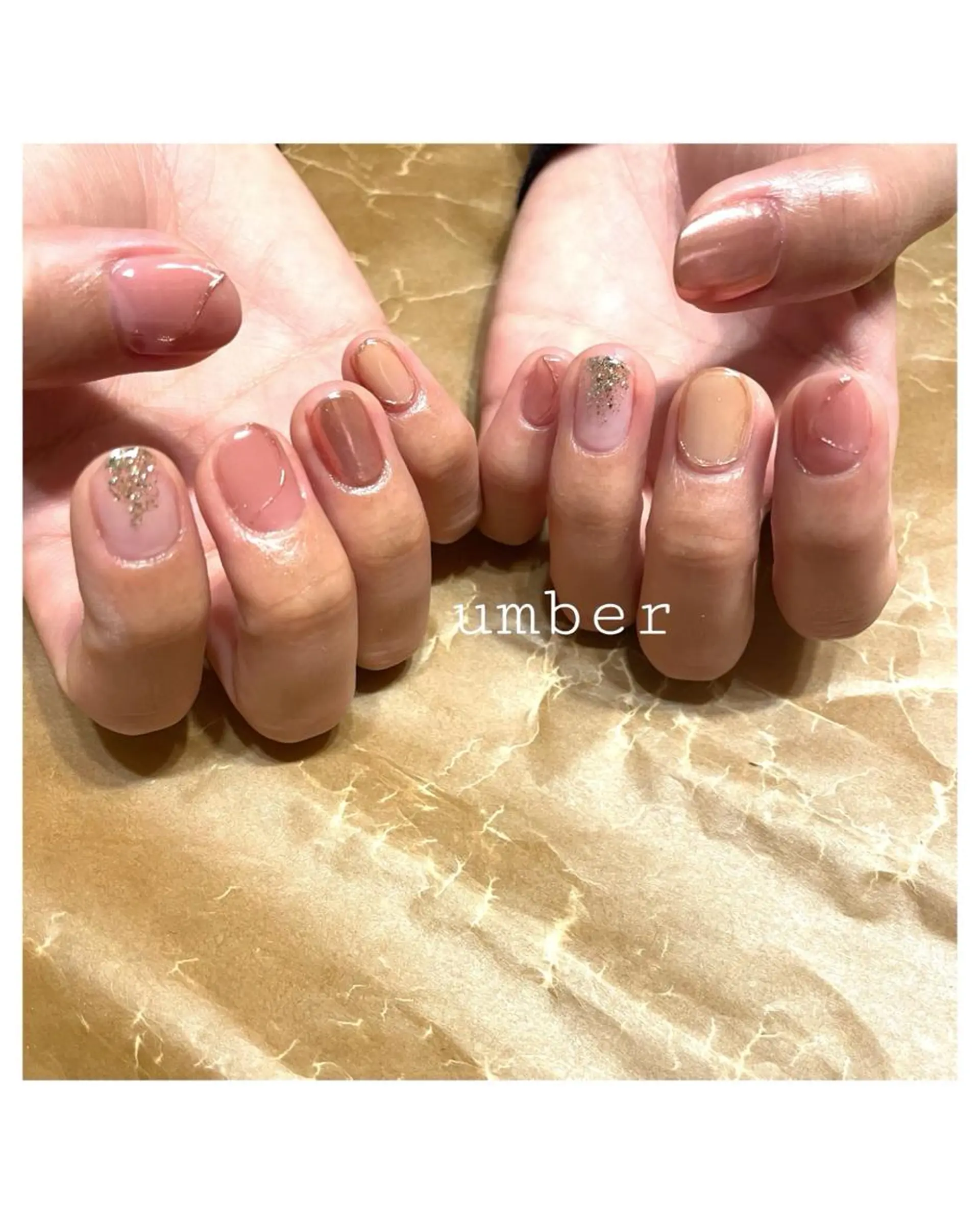 ネイル クリアネイル フラッシュネイル フットネイル フレンチネイル マグネットネイル ハンドネイル umber 三茶1分のネイルデザイン