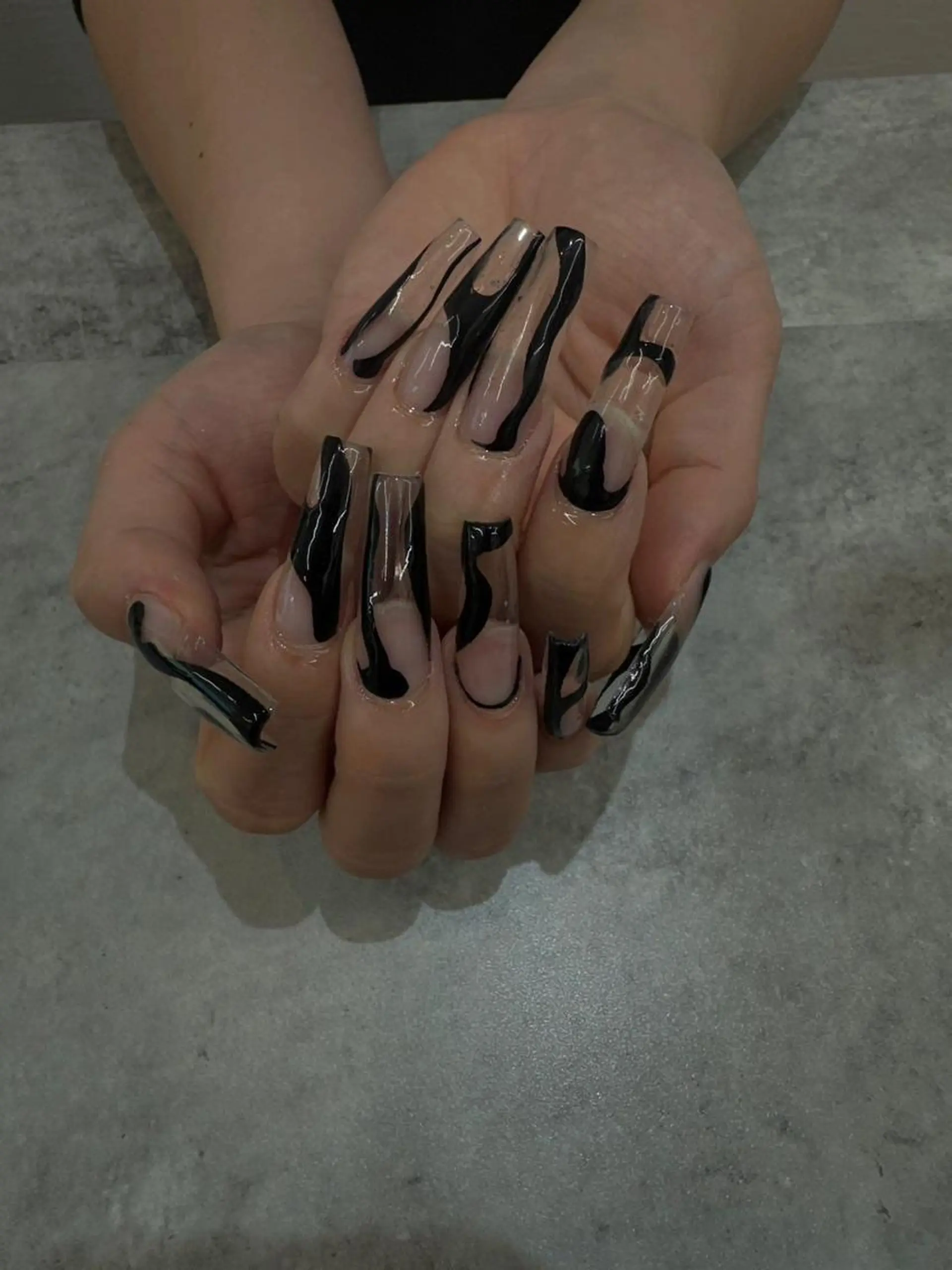 ネイル ブラウン チークネイル 長さ出し フットネイル フレンチネイル ハンドネイル 濱名萌/長さだし パラジェルフィルインのネイルデザイン