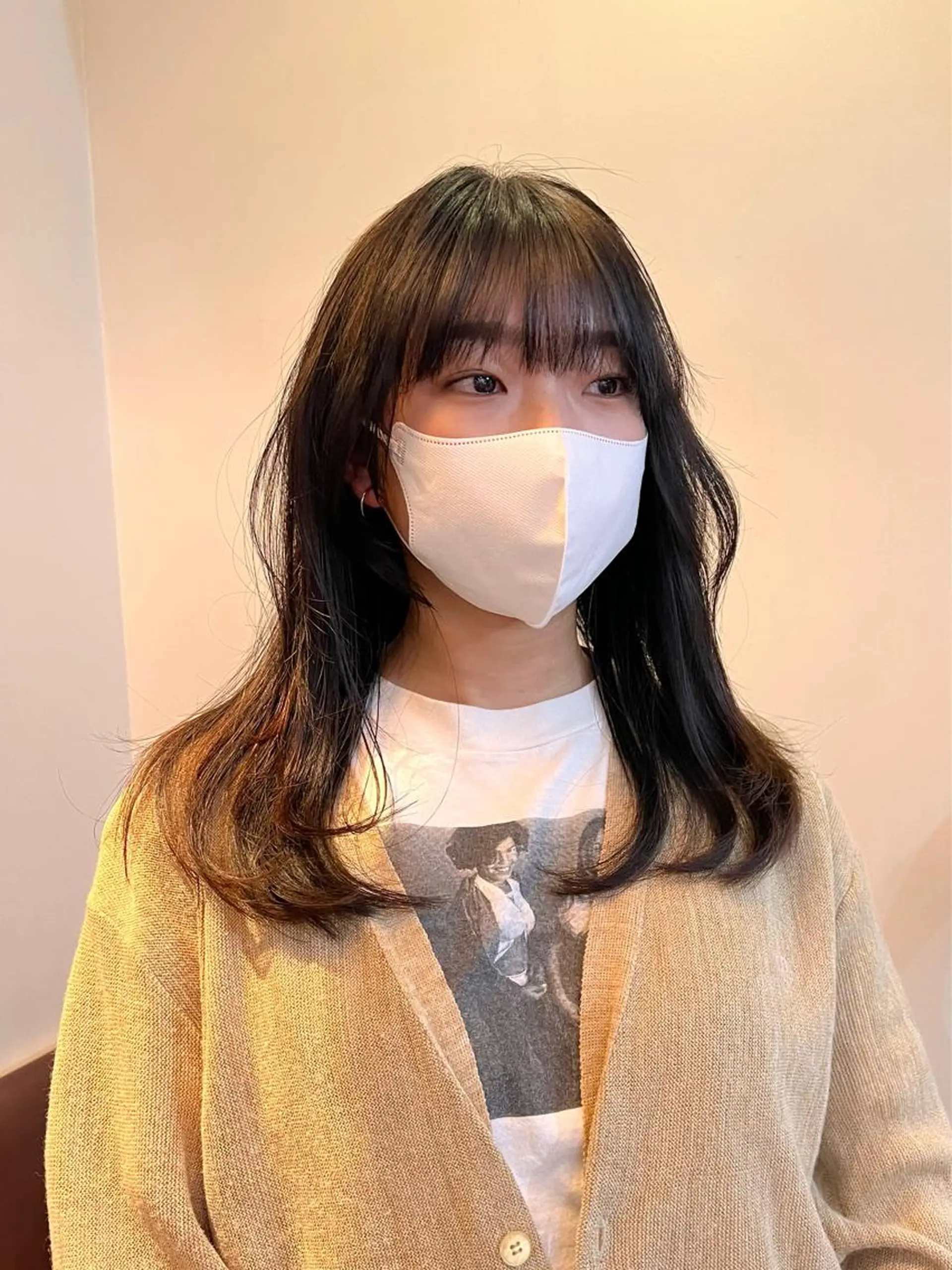 セミロング レイヤーカット 柔らかブラウン/顔周 りレイヤー♡ユウシのヘアスタイル