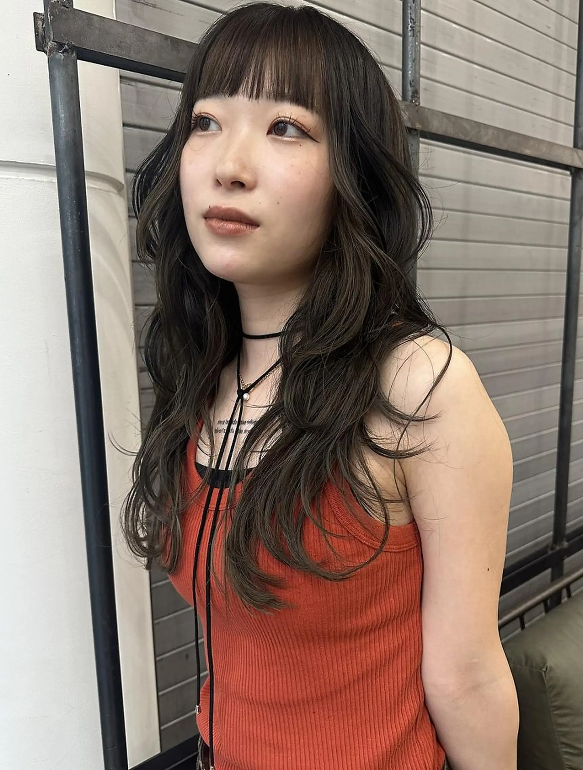 ロング カット 松本/透明感カラー/ ベージュ/青木 未羽のヘアスタイル