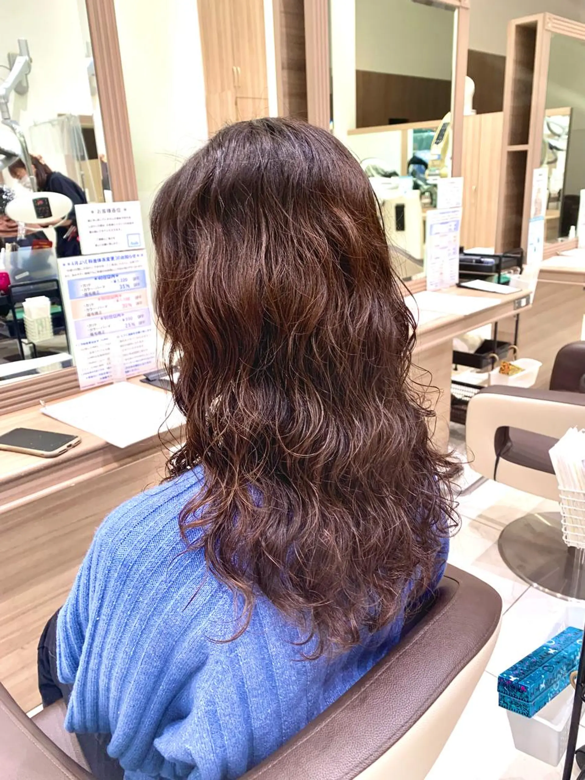 ロング パーマ エアウェーブ カット パーマ 奈良崎 和弘のヘアスタイル