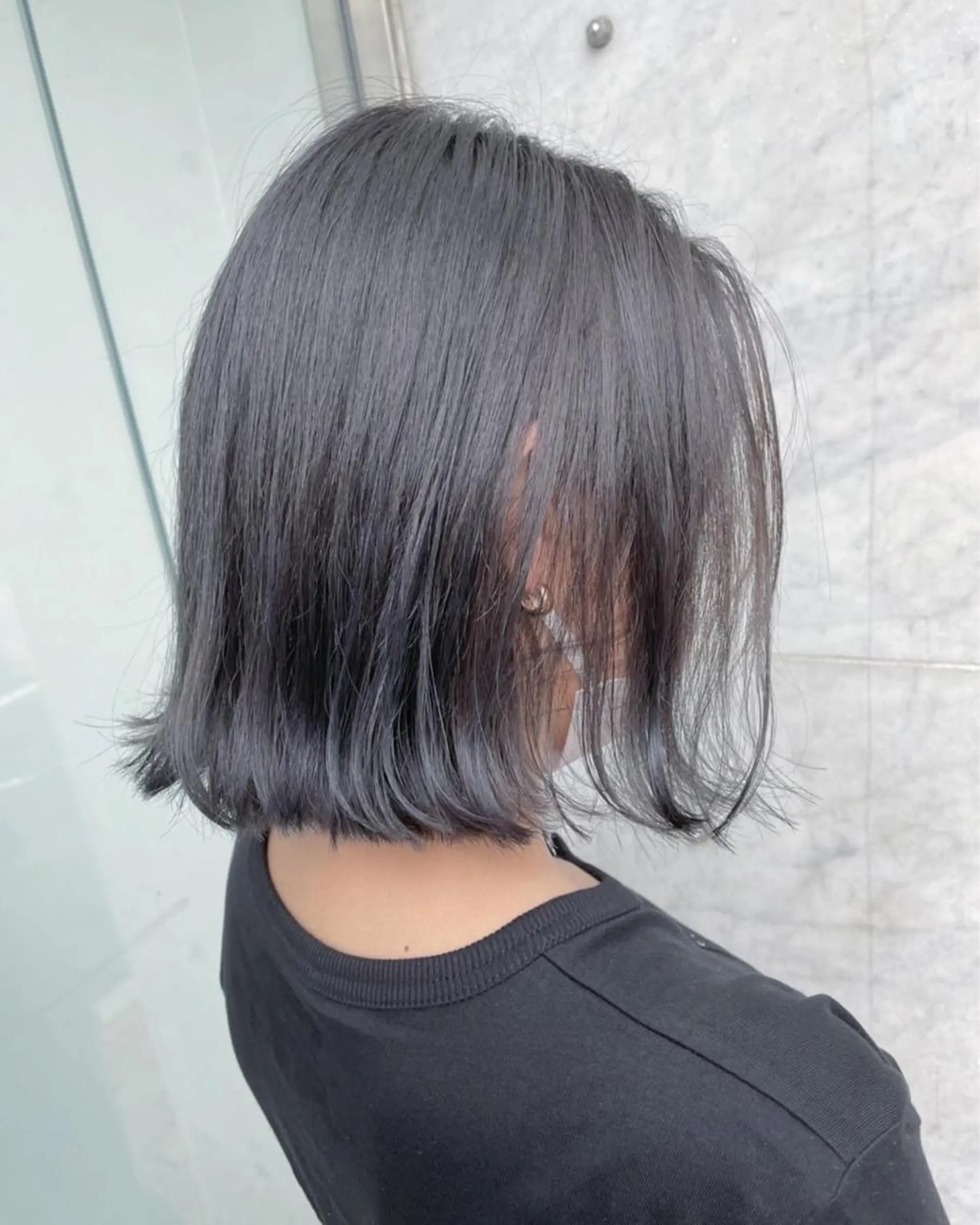 ミディアム カラー グレージュ オリーブグレージュ オリーブグレー JIL BLAN 京都所属・RU RIのヘアスタイル