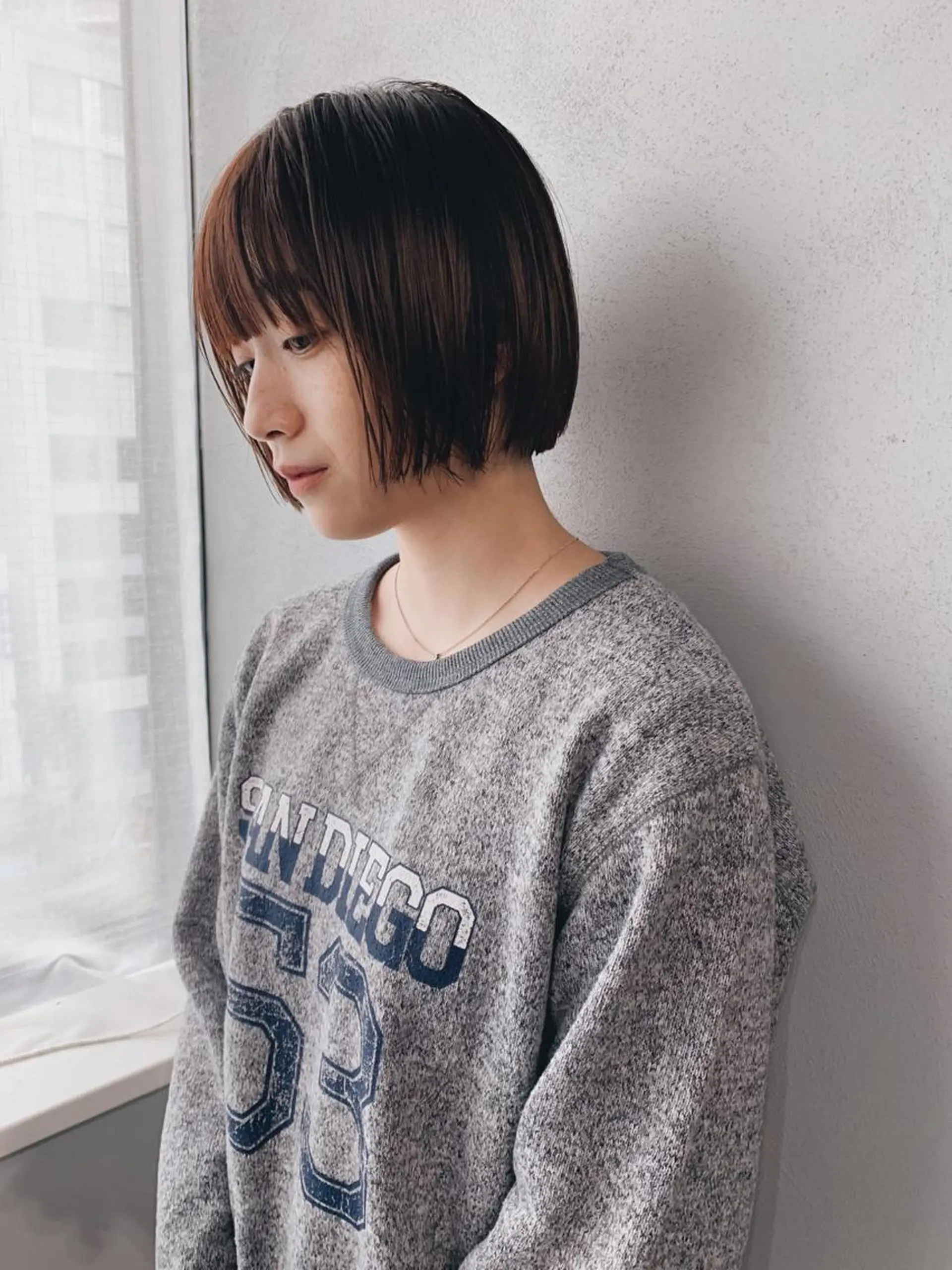 ショート カラー ボブパーマコテ巻き風 パーマNo1深江秀平のヘアスタイル