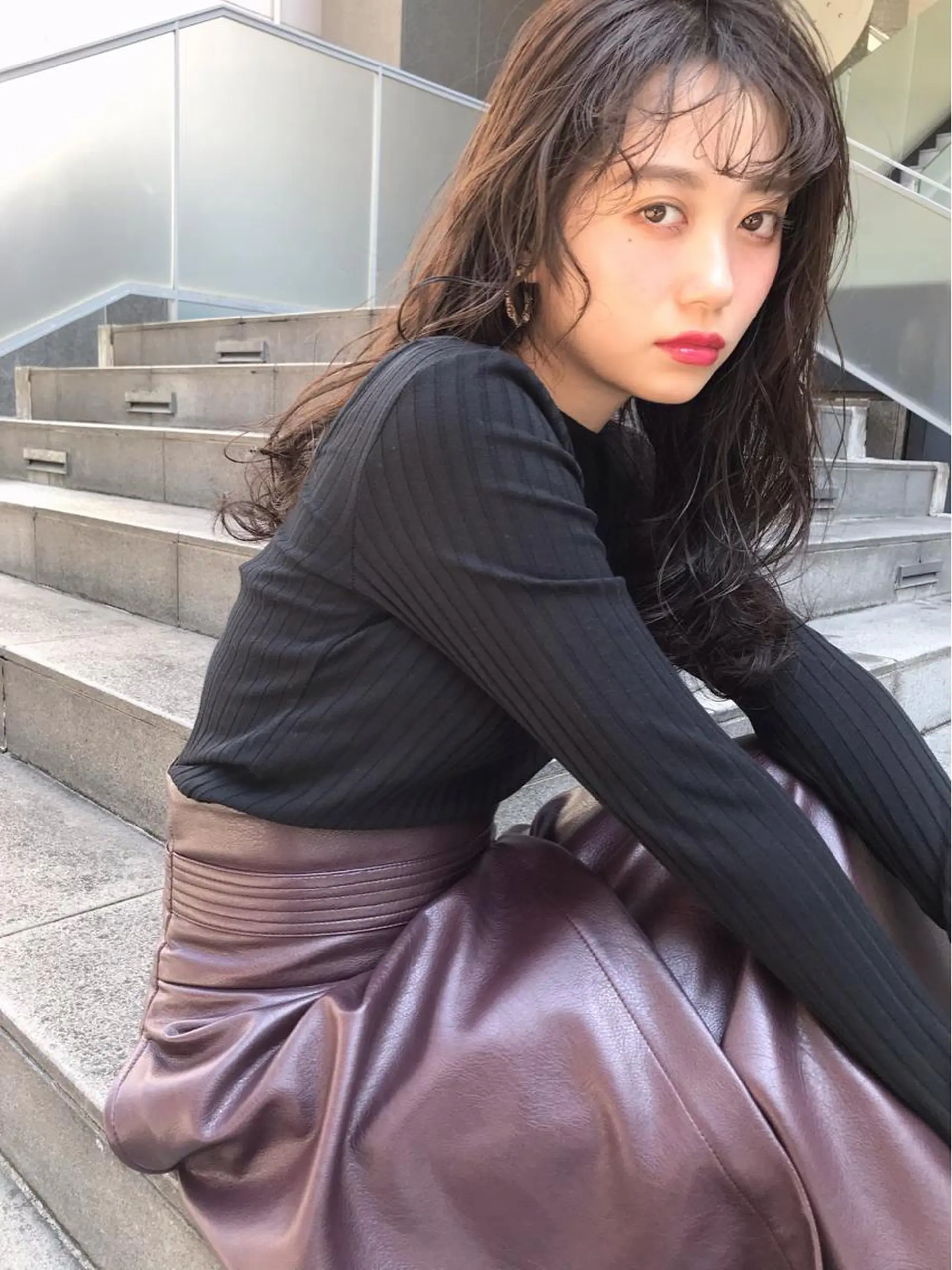 ロング カット ヘアカラー 韓国 / 中国ヘア 🦋Noniのヘアスタイル