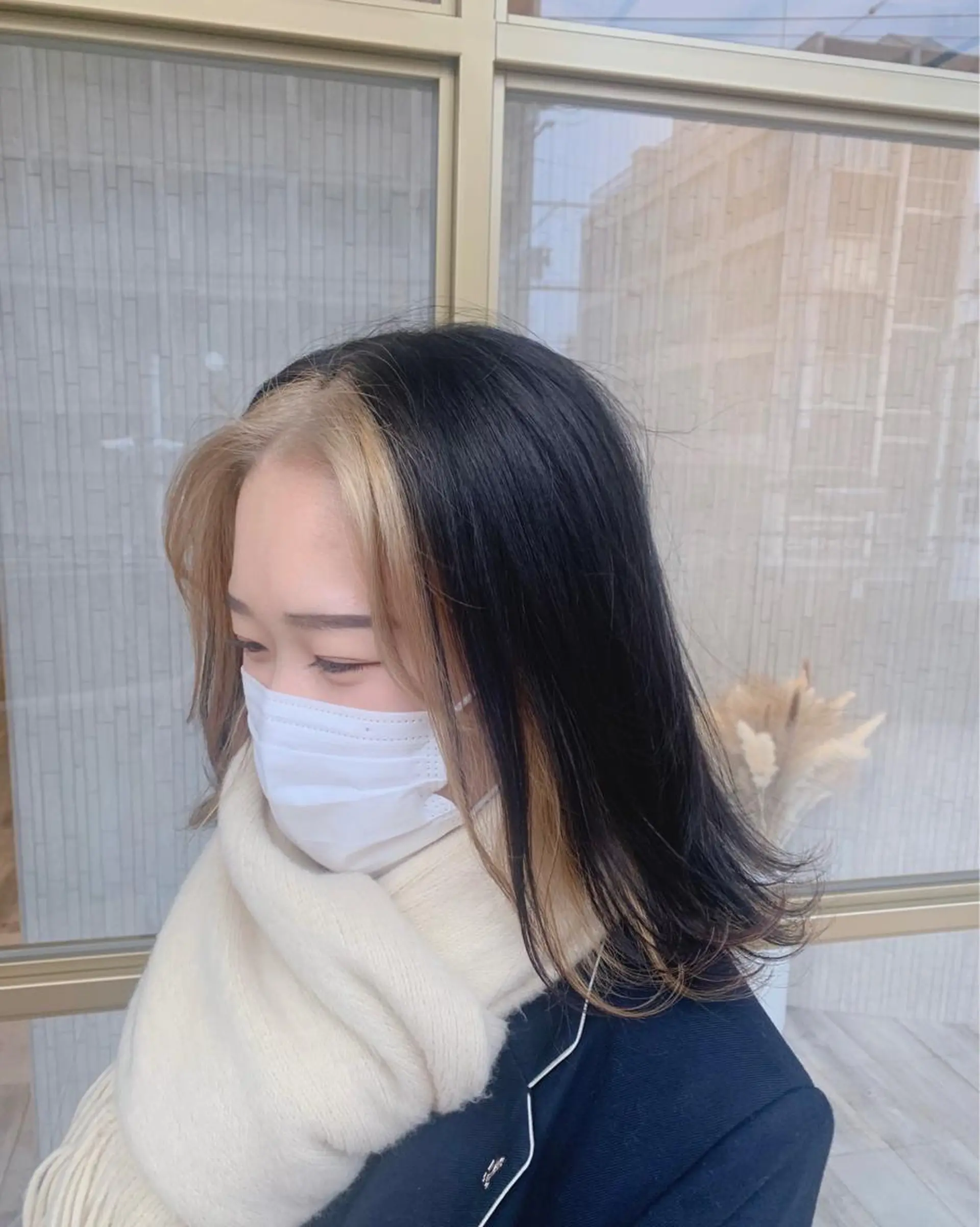 ミディアム カラー ミストバング  フェイスフレーミング ヘアカラー Aya/四条烏丸/ インナーカラーのヘアスタイル