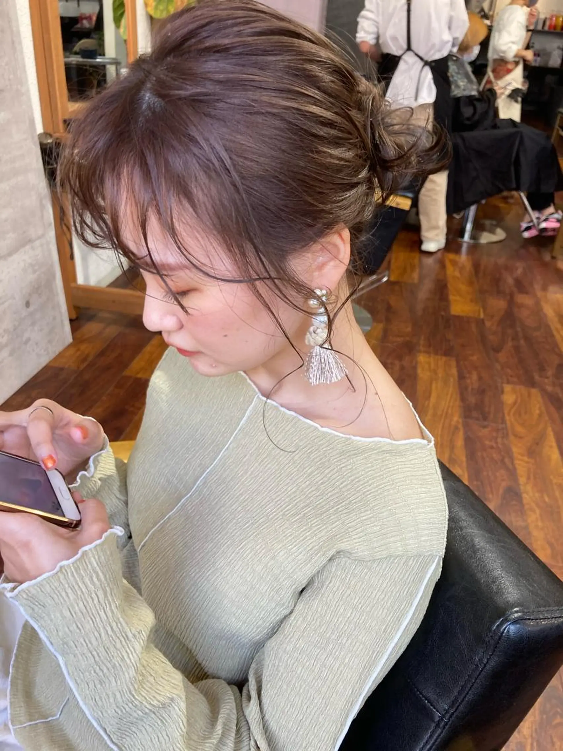 ミディアム カラー ベージュカラー オリーブベージュ カット 縮毛矯正 小木曽智美 /ボブ/ショートのヘアスタイル