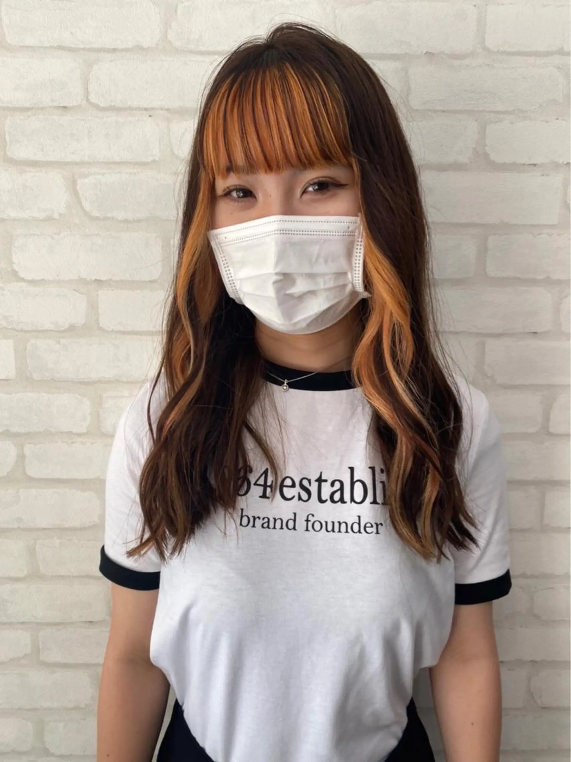 ロング カラー ブラウンカラー オレンジ オレンジブラウン ヘアカラー トリートメント cocoterraceココテラス所属・ココテラス メンズカットのヘアスタイル