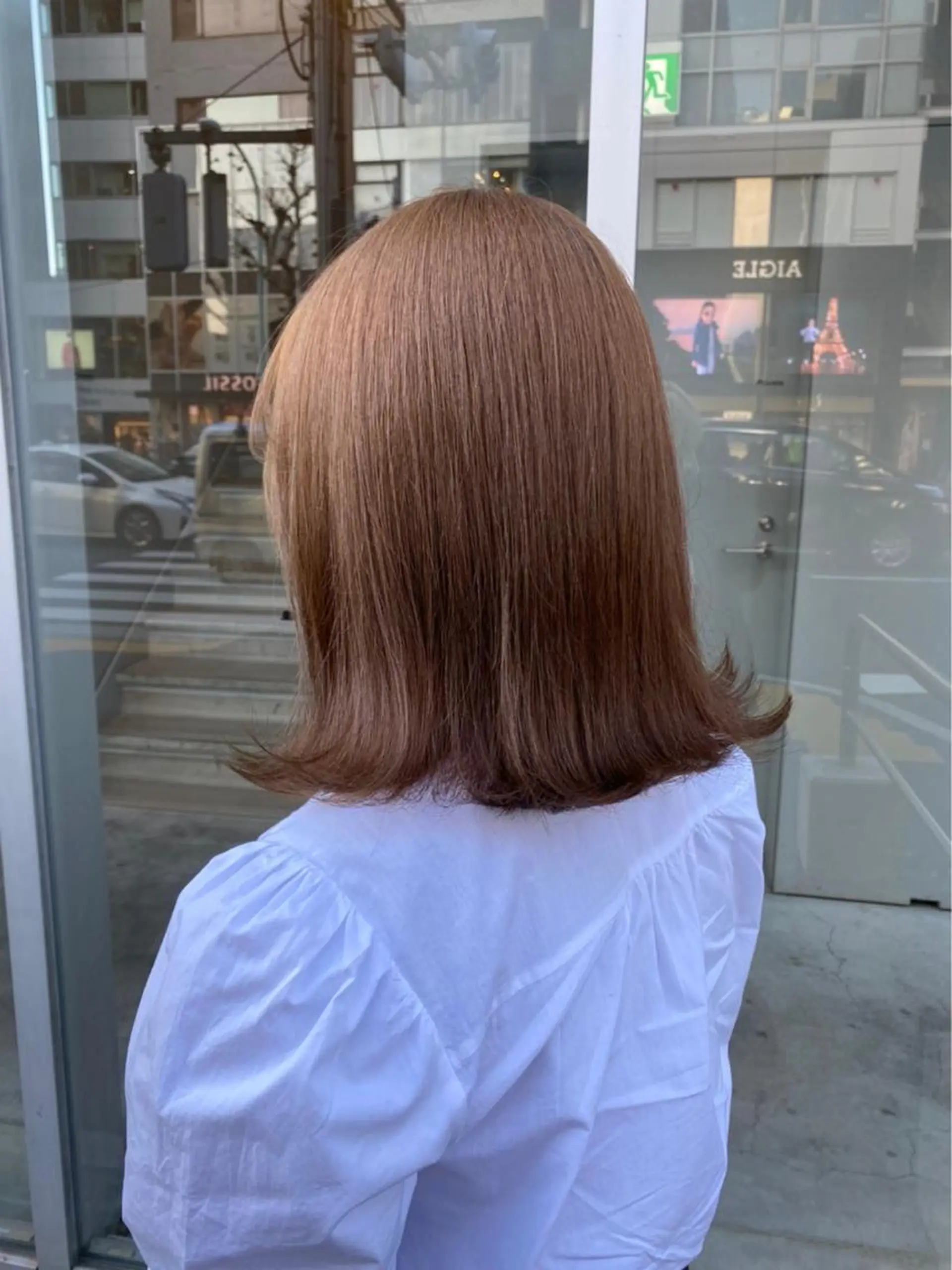 ミディアム カラー ブリーチなし暖色 💗AKARI💗のヘアスタイル