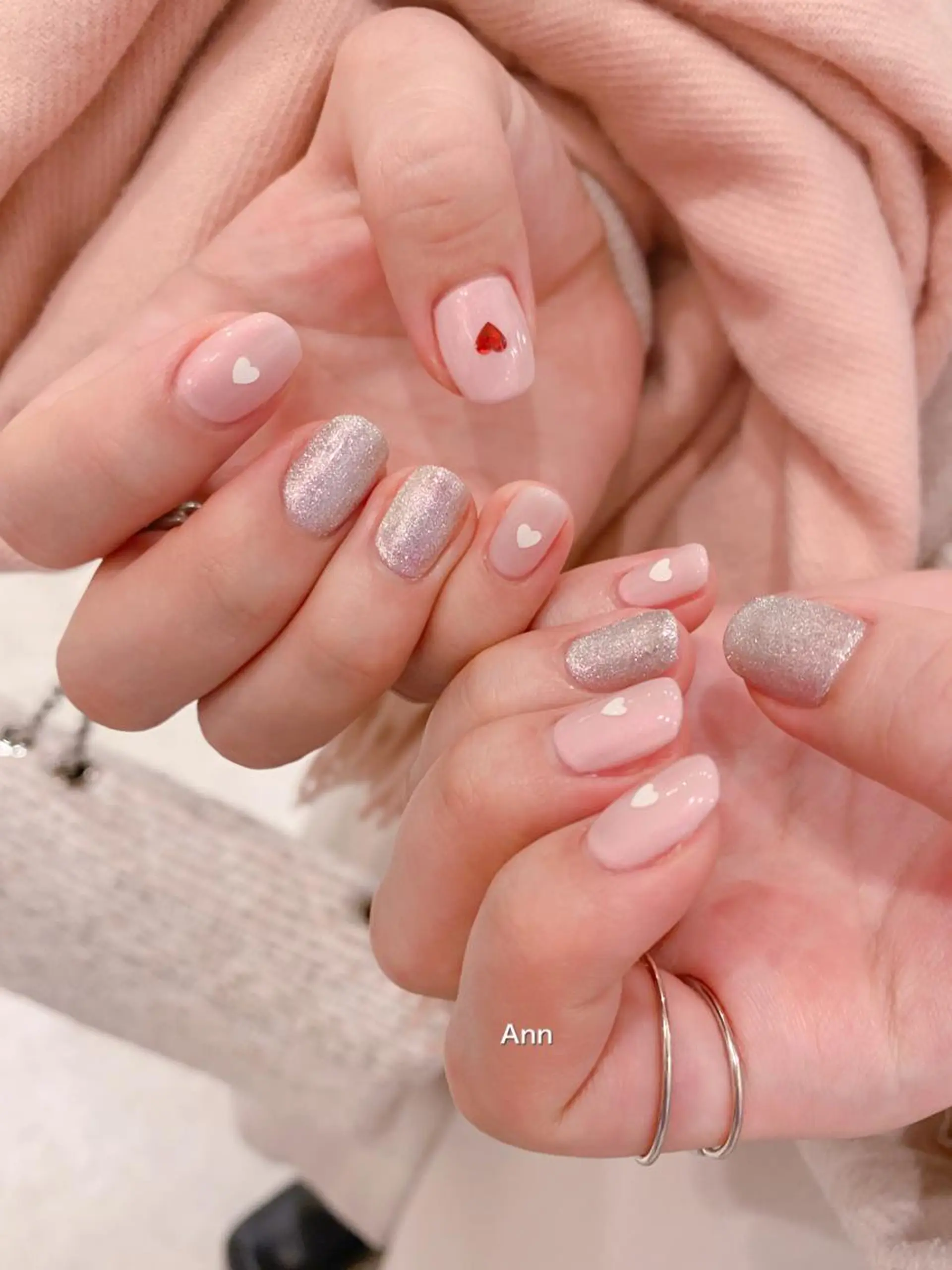 ネイル バレンタイン ハンドネイル Ann. nail.tokyo所属・Ann nailのネイルデザイン