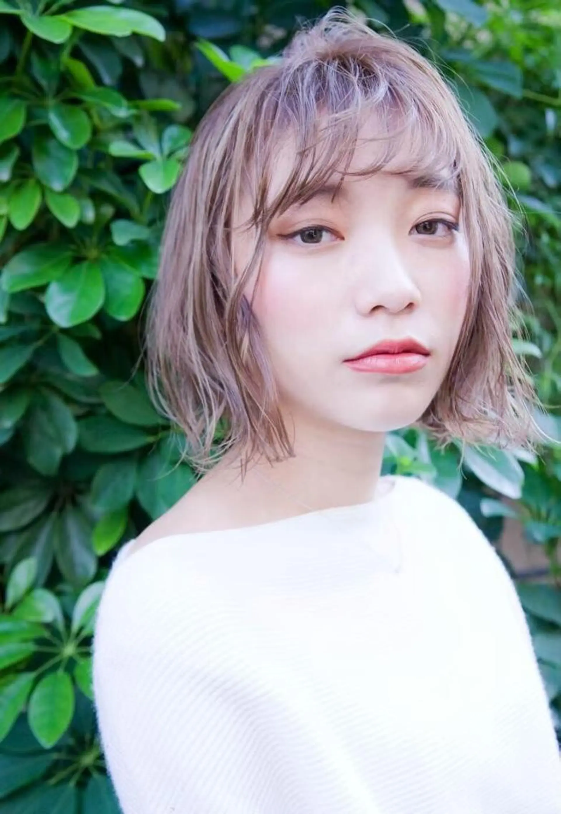 ミディアム 切りっぱなしボブ ボブ MUSASHI ブリーチカラー◎のヘアスタイル