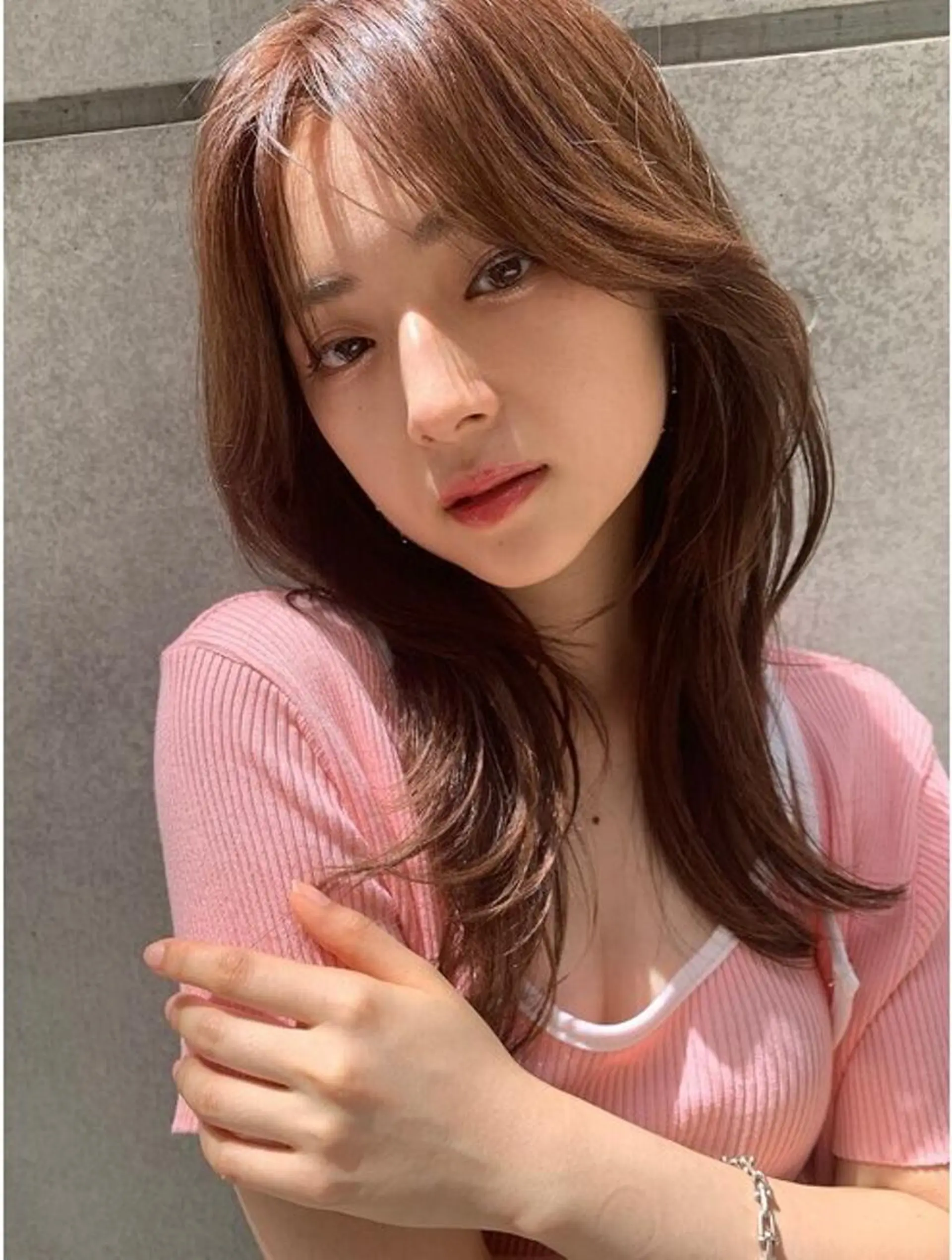 セミロング セミロングパーマ 顔まわりレイヤー 髪質改善 韓国風ヘア レイヤーカット カット 髪質改善🇰🇷レイ ヤーカット/艶透明髪のヘアスタイル