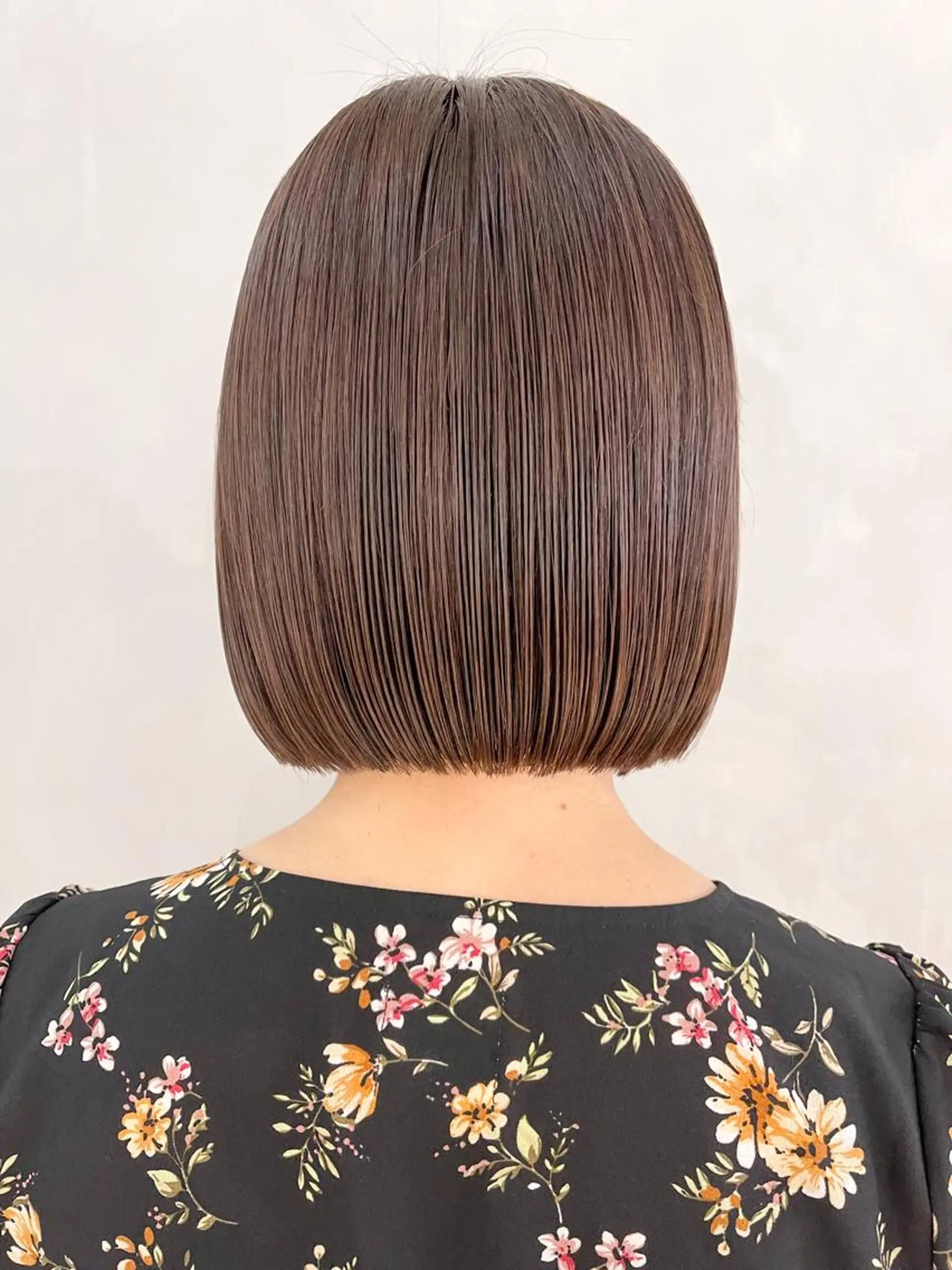 ミディアム カラー ワンレンボブ ボブ 川本 裕🌿のヘアスタイル