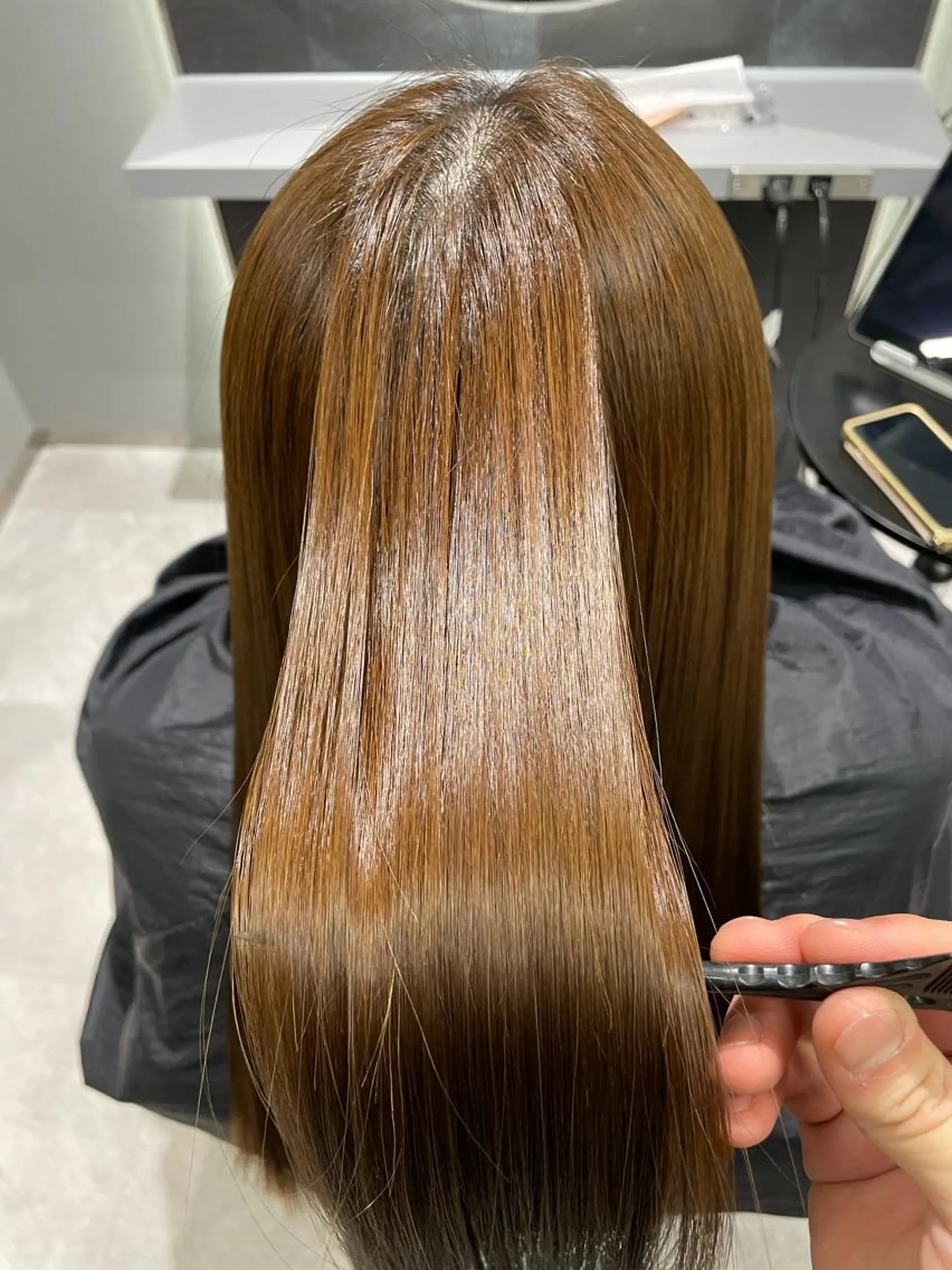 ロング カラー 縮毛矯正 トリートメント カット ヘアカラー トリートメント luff銀座所属・髪質改善艶髪特化 二瓶　海人のヘアスタイル