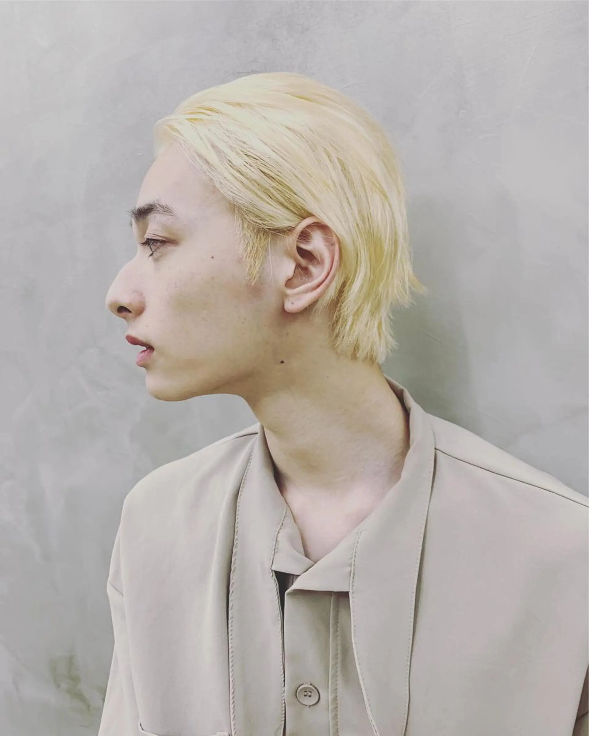 メンズ メンズブリーチ ヘアカラー トリートメント pole/apartment所属・💓パーマ，💗 レイヤーカットのヘアスタイル