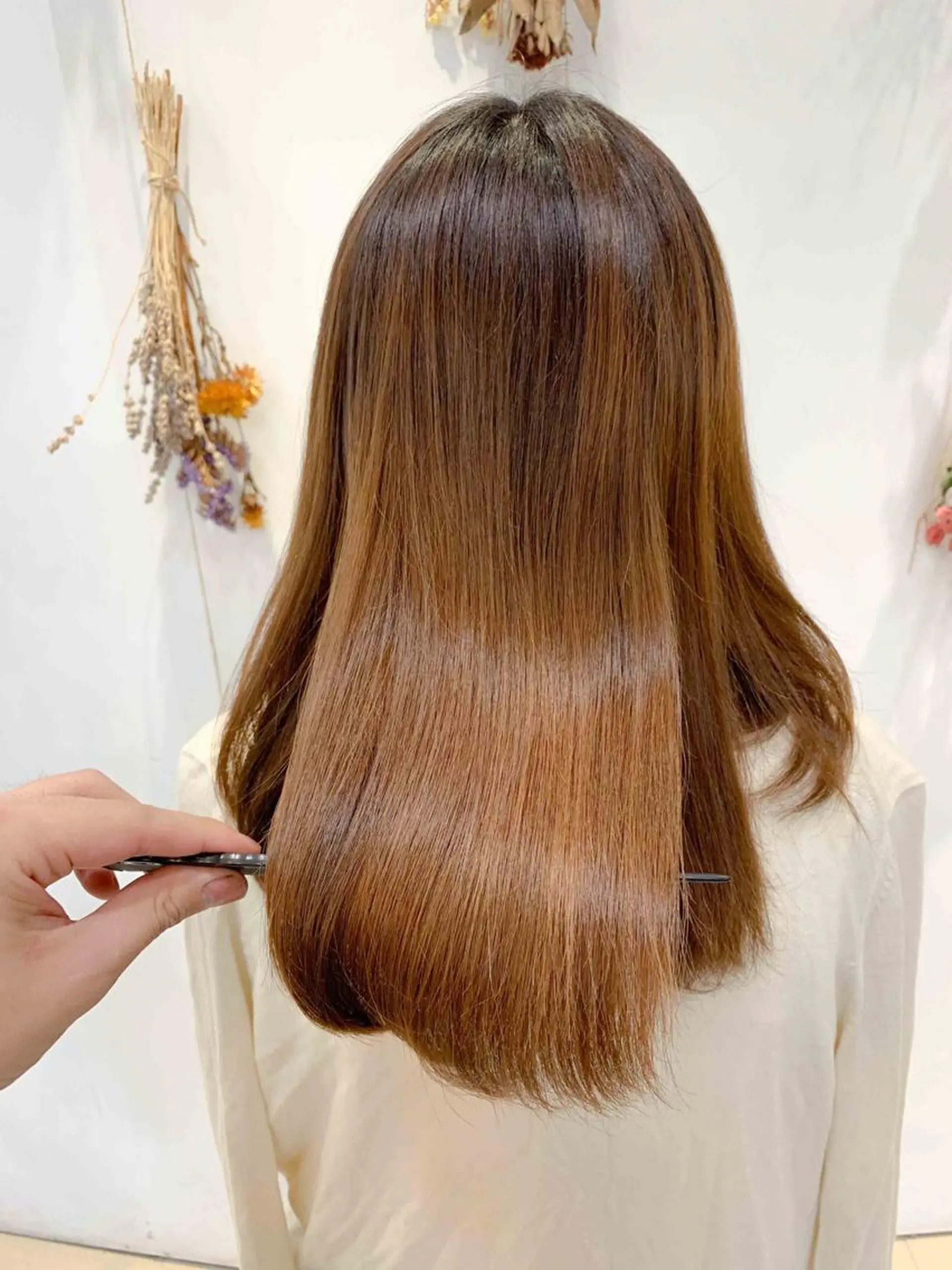 セミロング パーマ 縮毛矯正/髪質改善 /韓国風　山川春輝のヘアスタイル