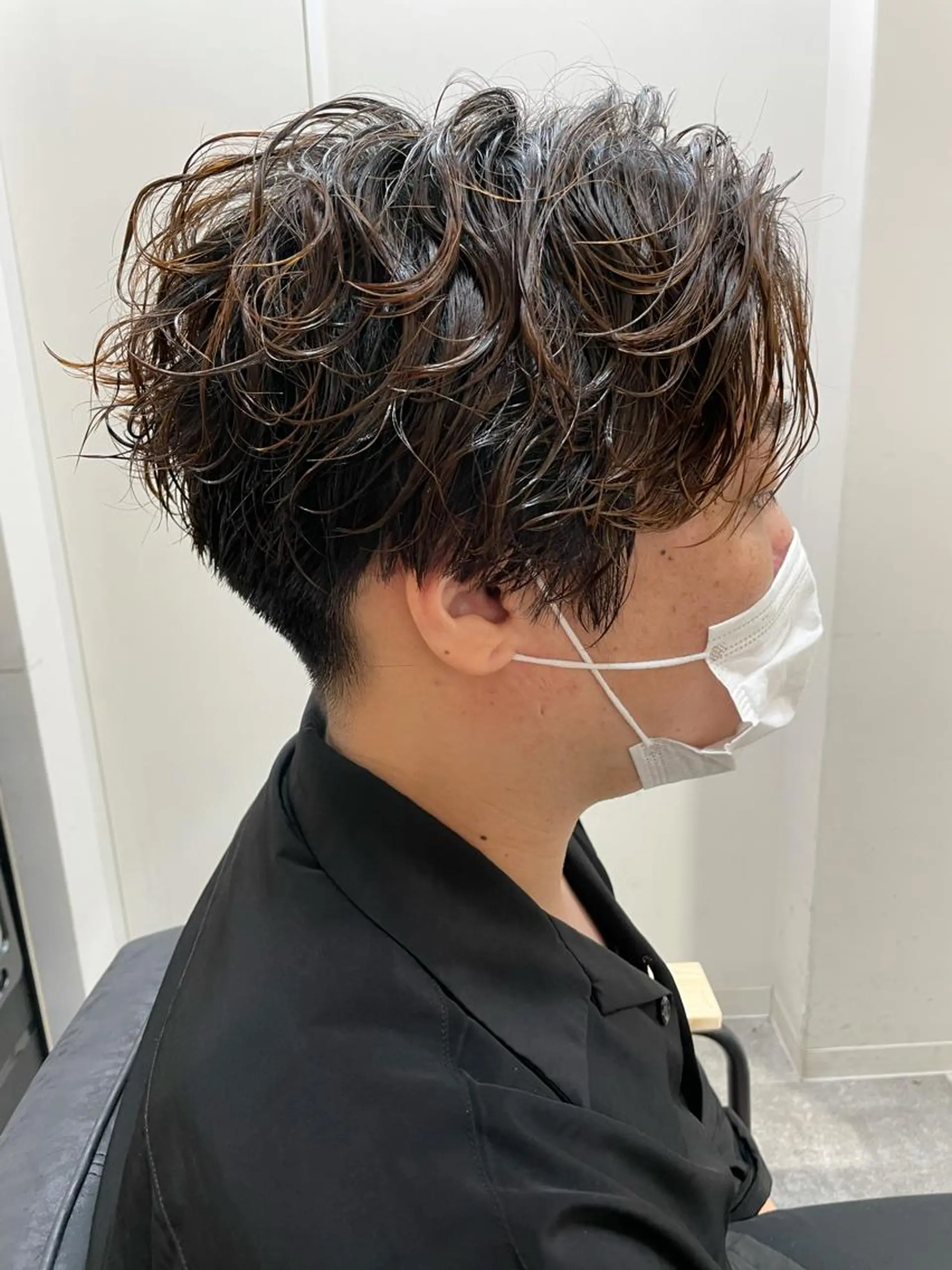 ショート パーマ カット パーマ 渋谷 メンズ 木下 仁来のヘアスタイル