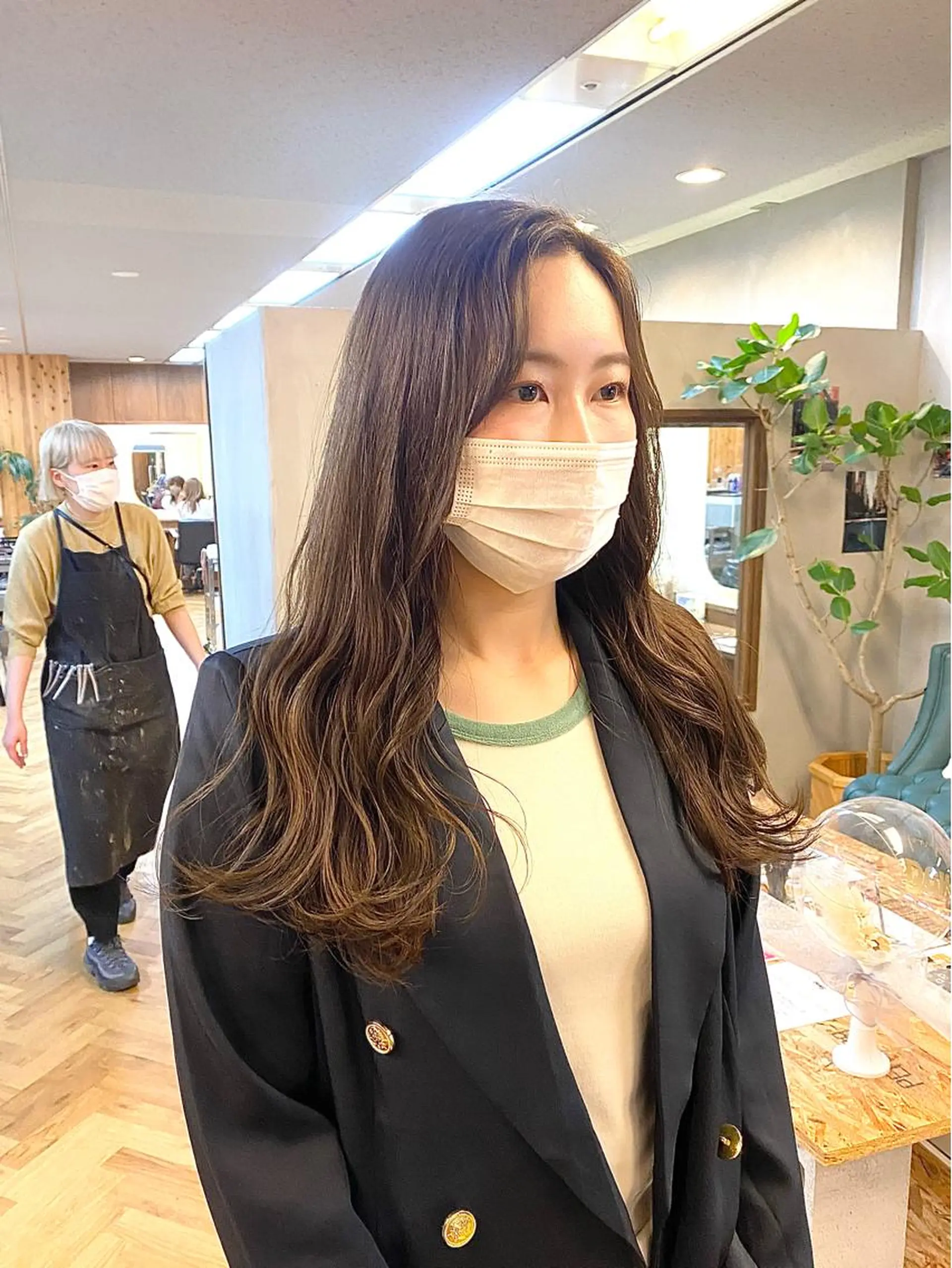 ロング カラー パーマ ヘアアレンジ グレージュ カット ヘアカラー トリートメント ハル🌸柔色/ ブリーチなし/艶髪のヘアスタイル