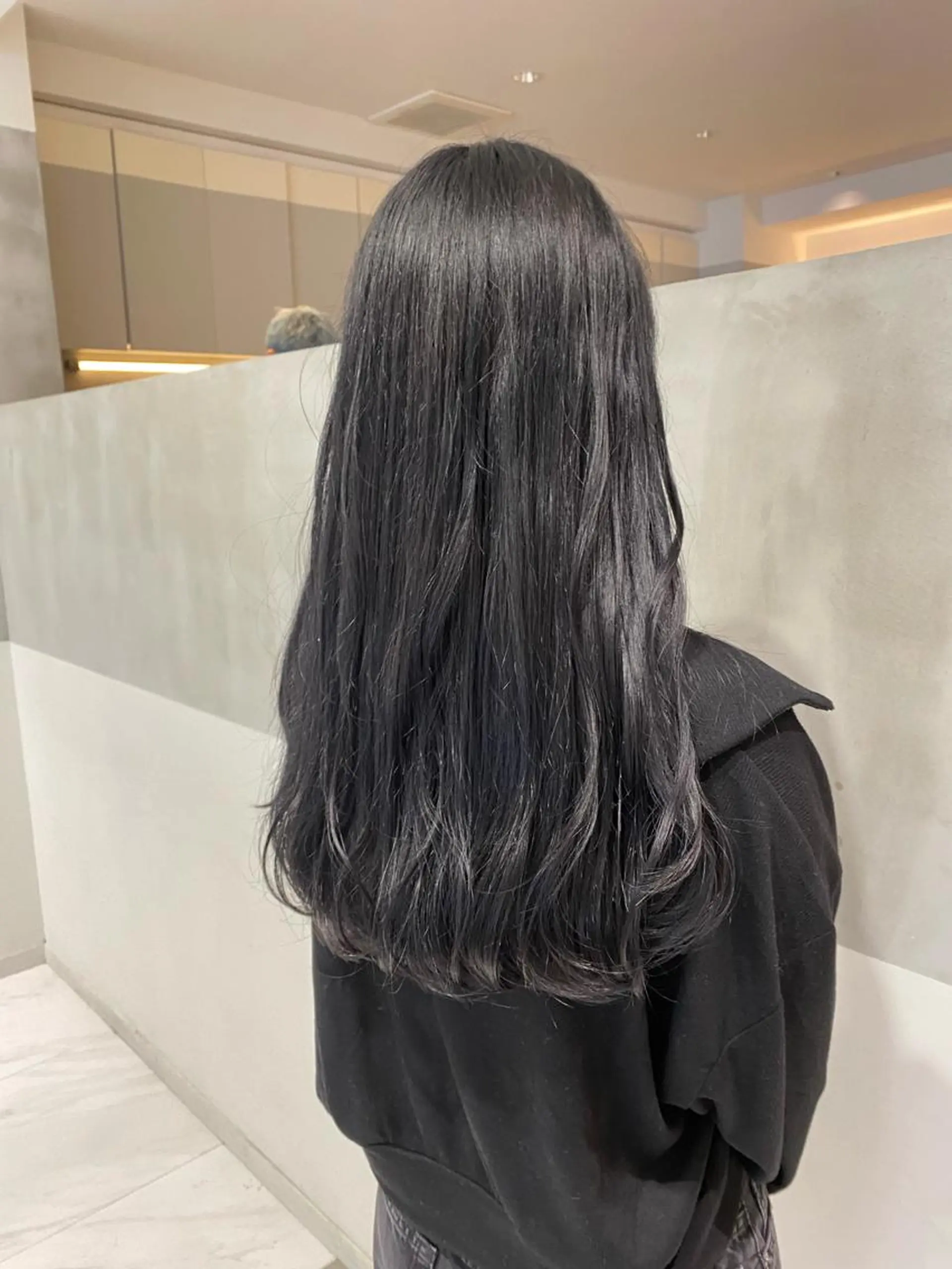ロング カラー 黒髪 ラベンダーカラー ヘアカラー トリートメント ナチュラル/韓国💎 haruka 💎のヘアスタイル